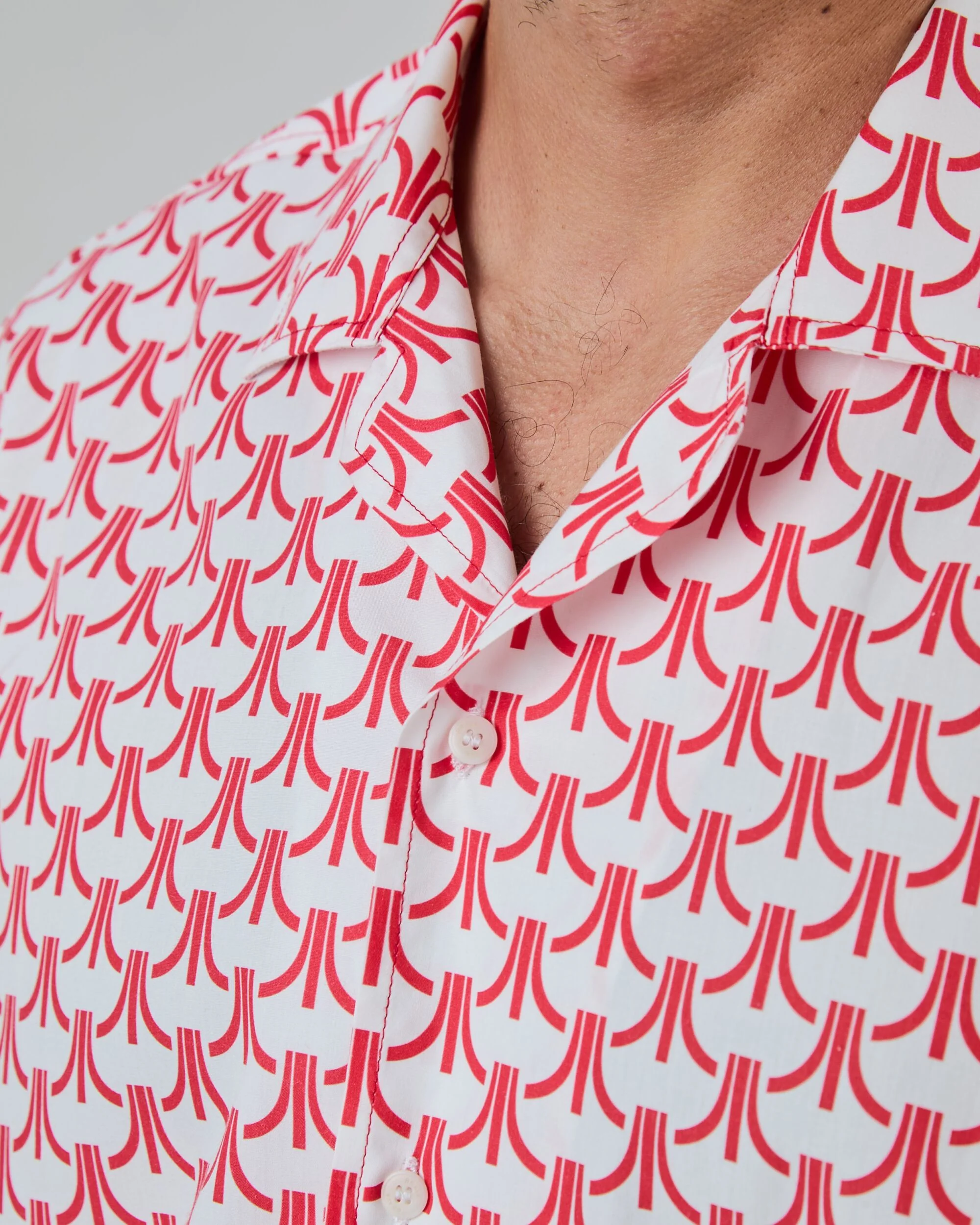 Atari Monogram Aloha Shirt Red - Image 4