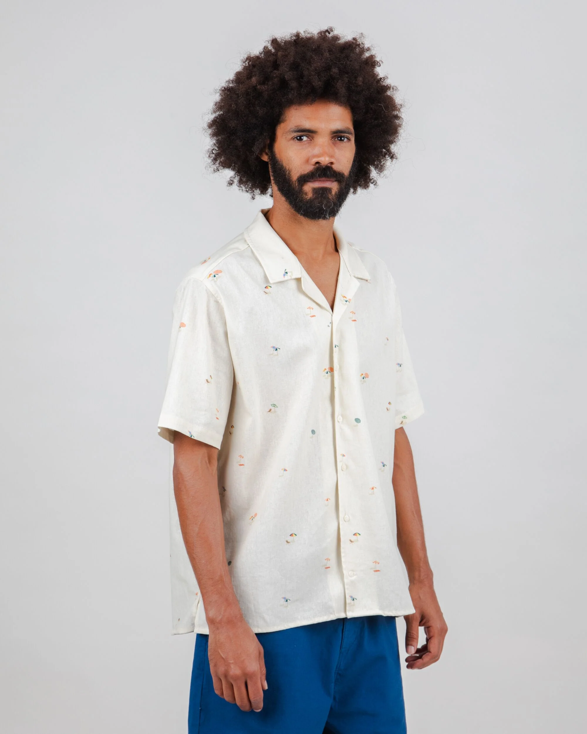 Beach please Aloha shirt Ecru
