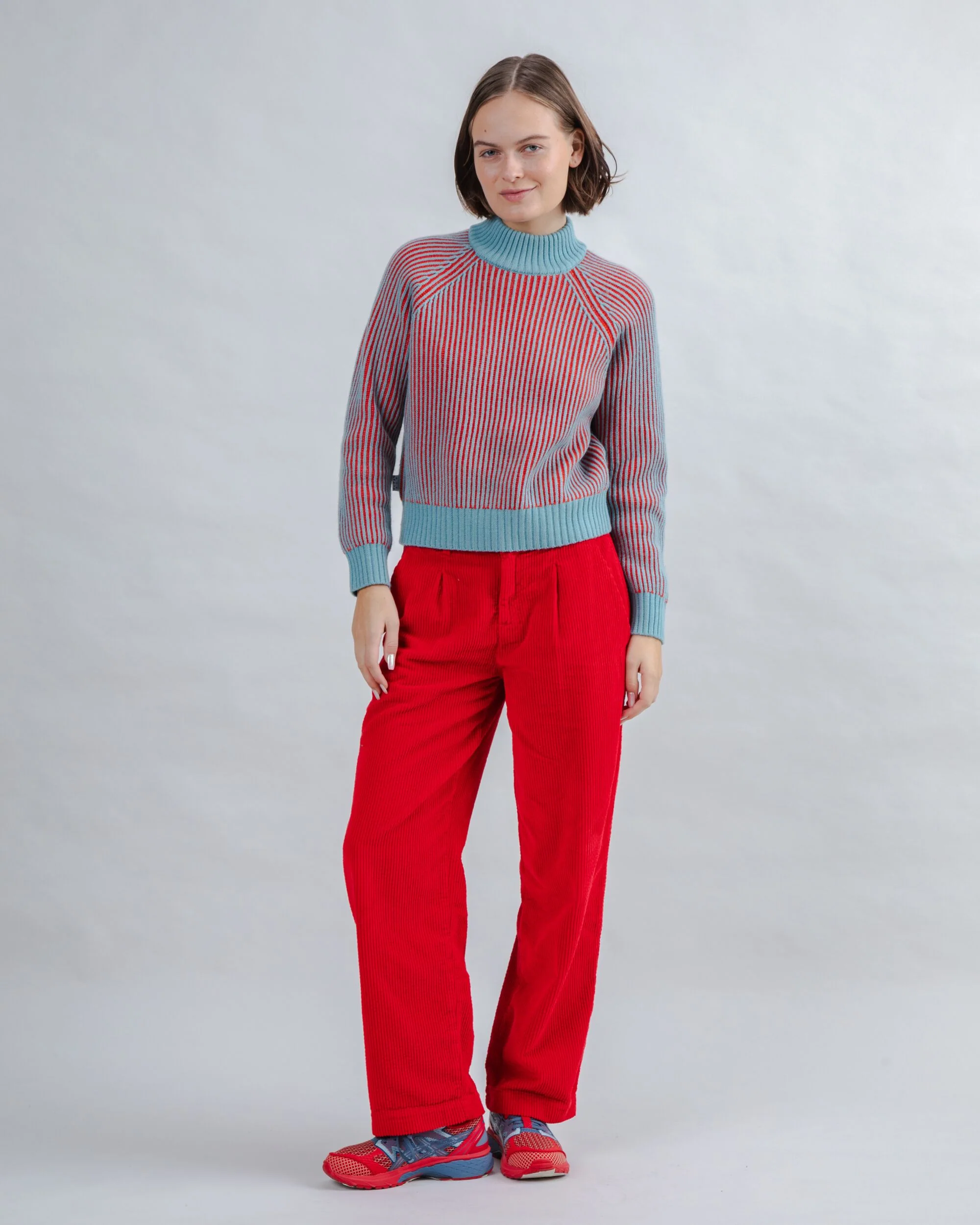 Bicolor Wool Cropped Sweater Blue - Image 3