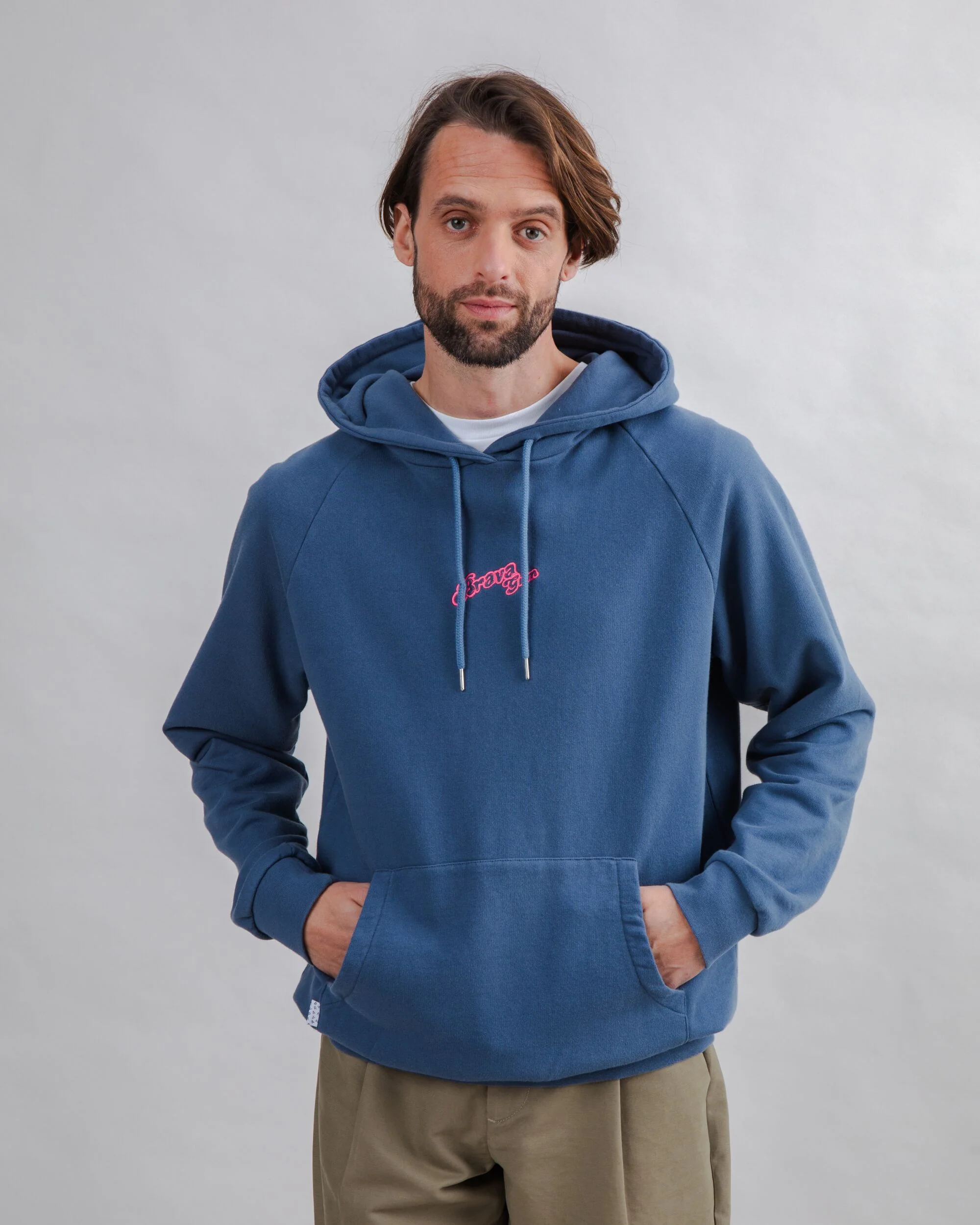 Brava Gum Hoodie Sweatshirt Indigo - Image 2