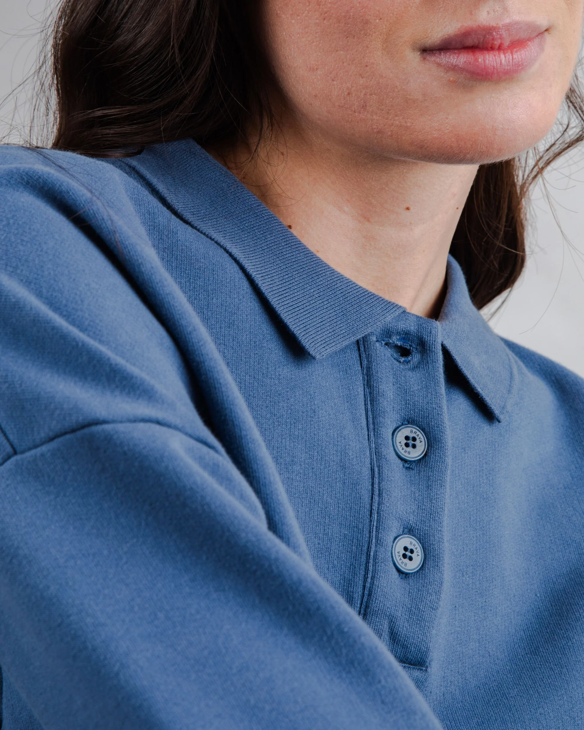 Brava Gum Polo Sweatshirt Indigo - Image 4