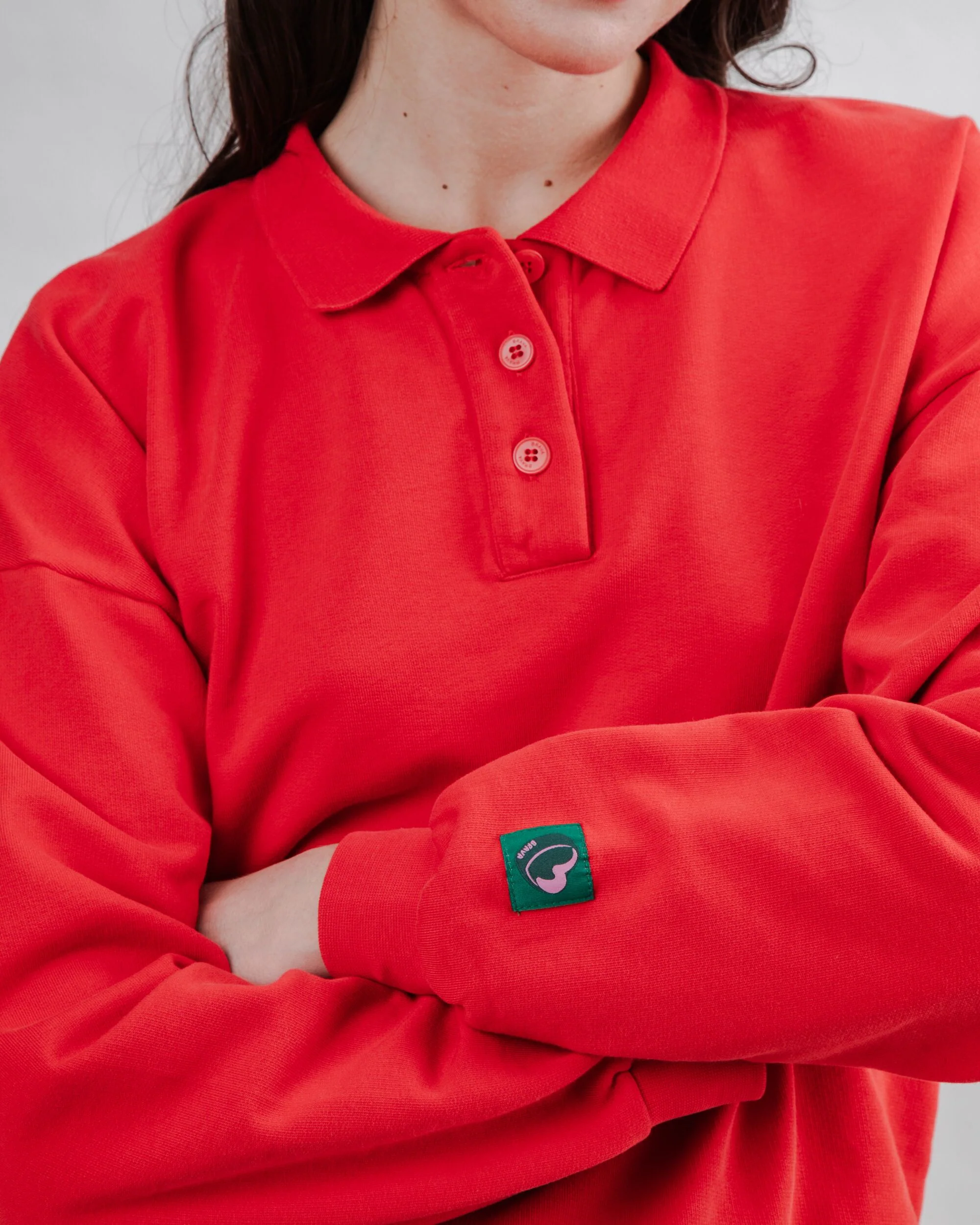 Brava Gum Polo Sweatshirt Red - Image 2