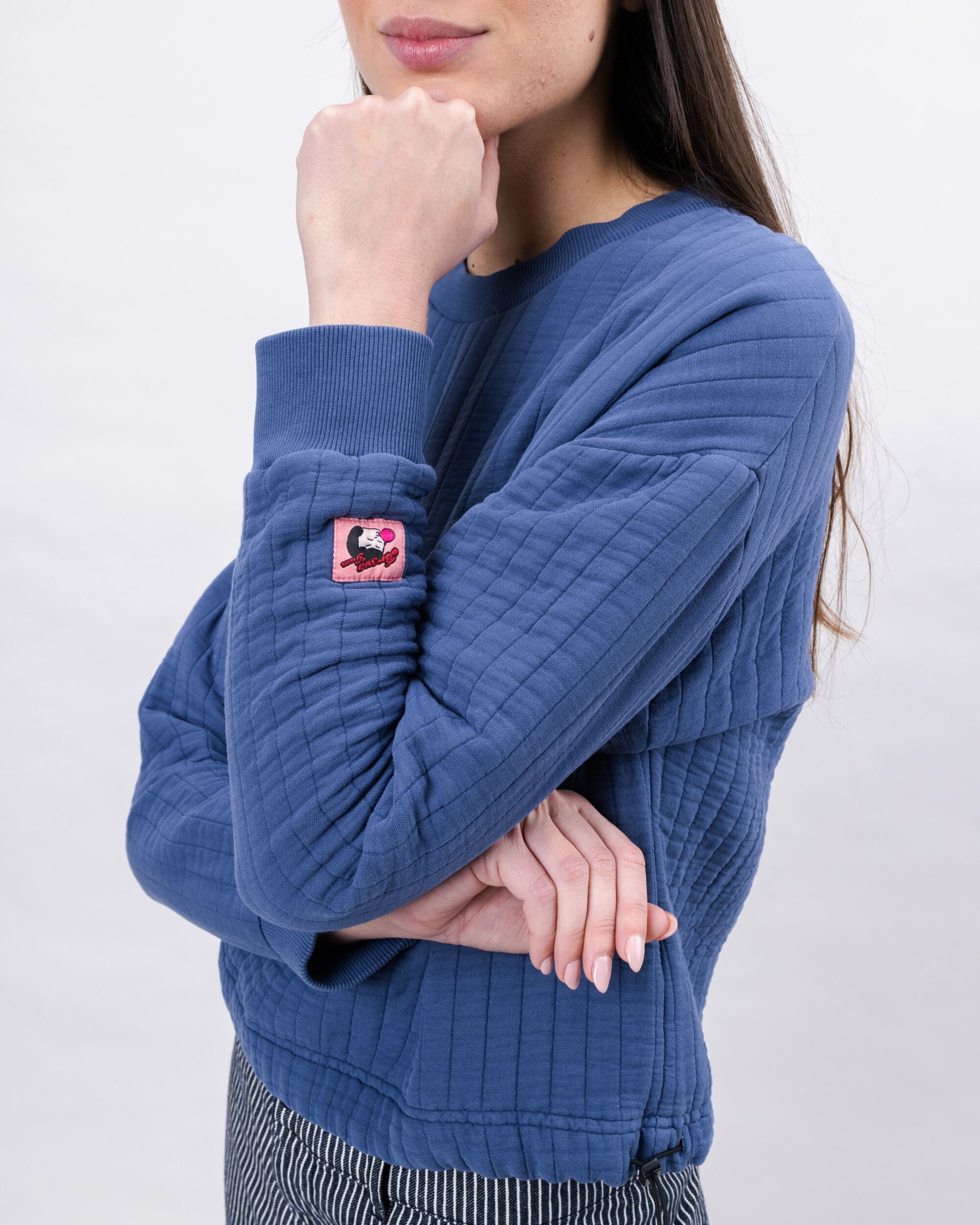 Brava Gum Quilt Sweatshirt Indigo - Image 8