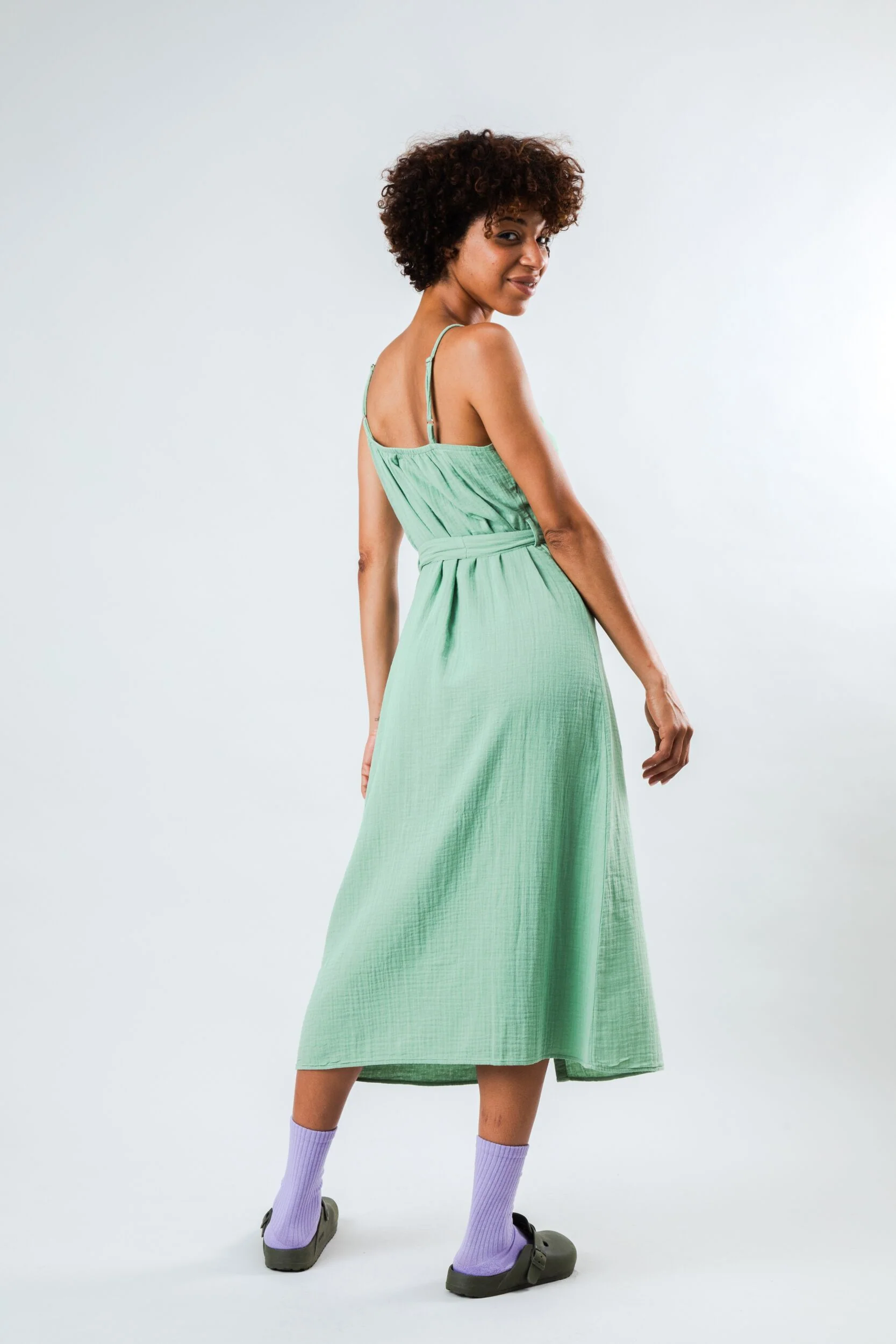 Bubble Strap Dress Light Green - Image 6
