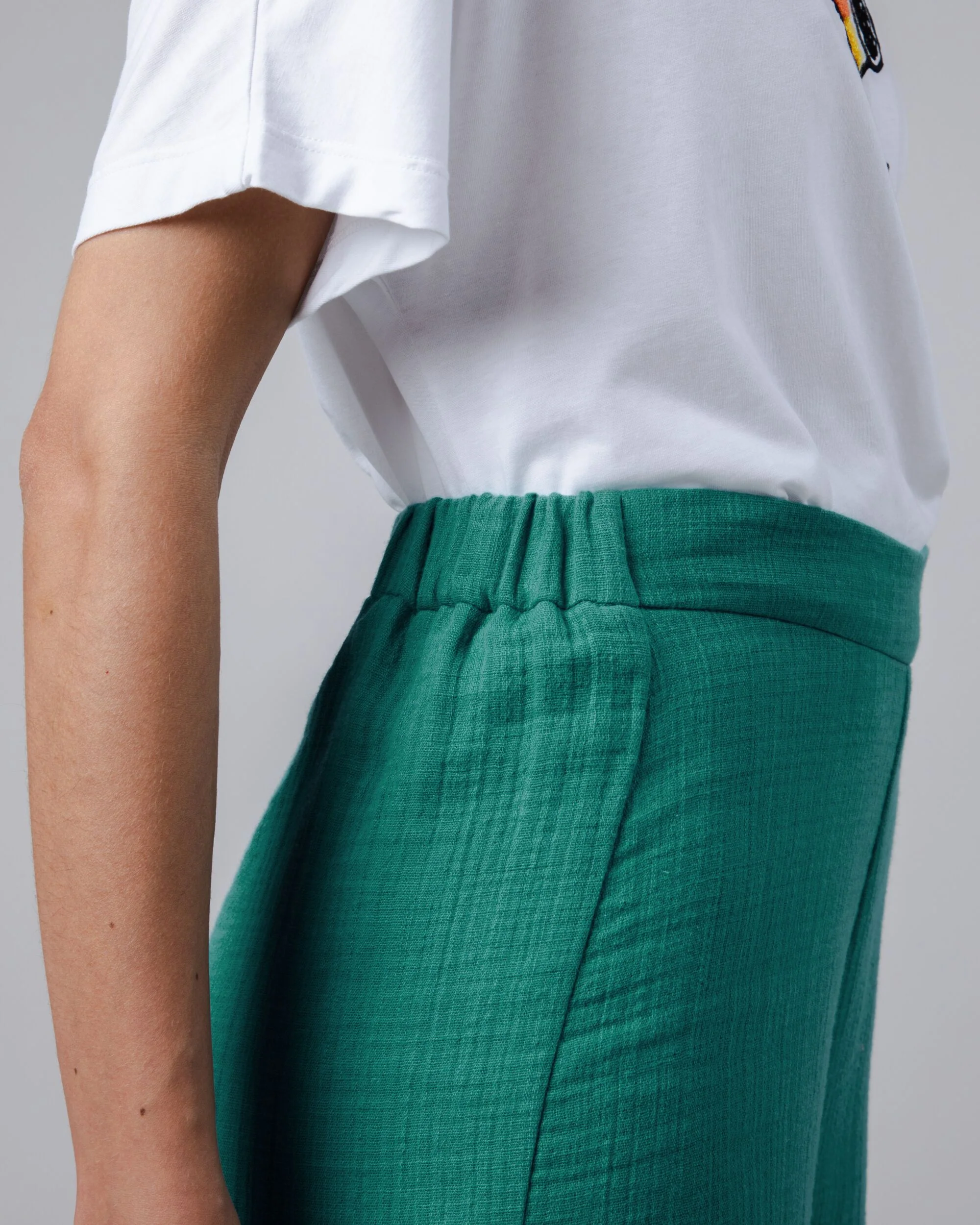 Bubble Wide Leg Pants Green - Image 3