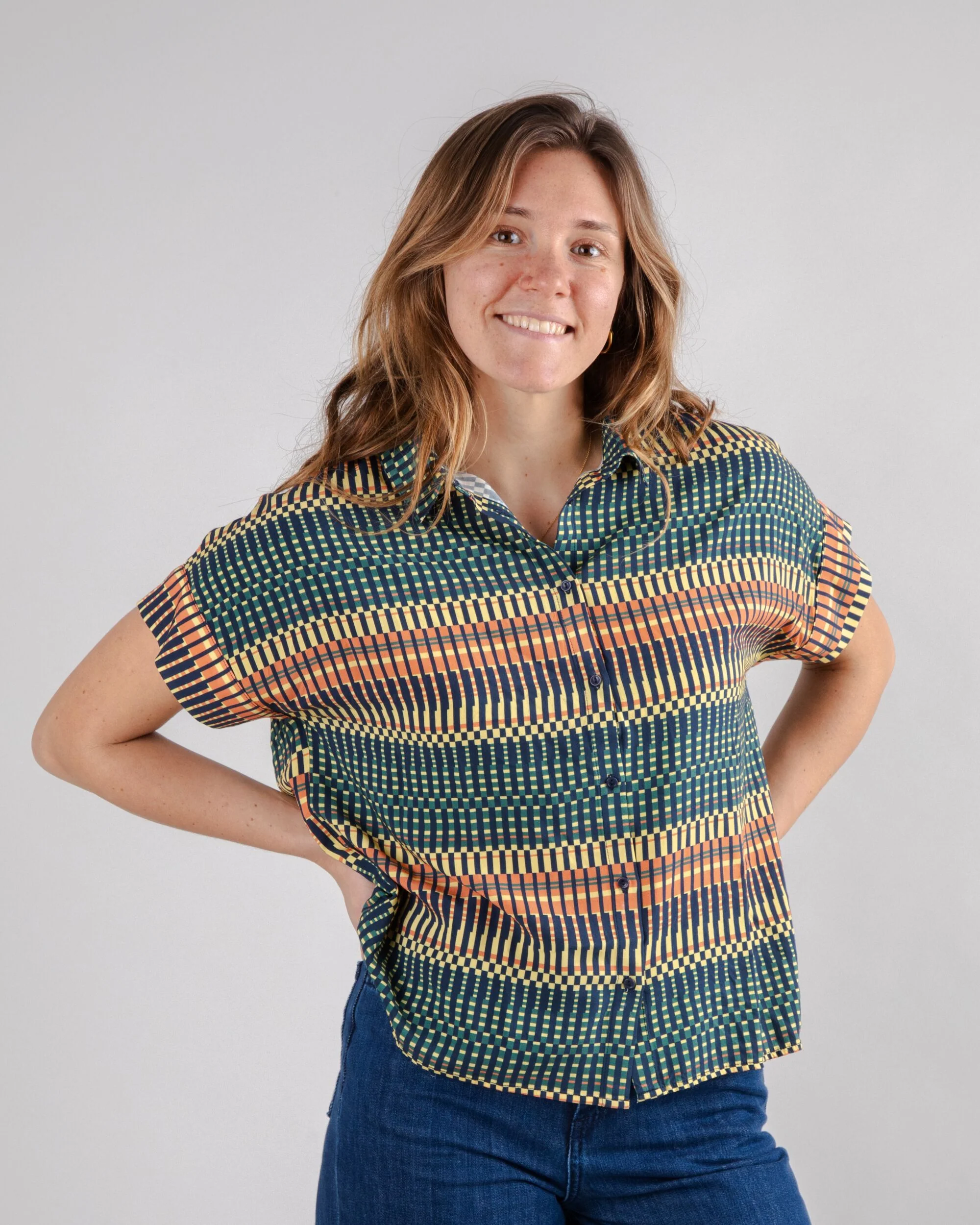 Calella Batwing Sleeve Blouse Navy - Image 4