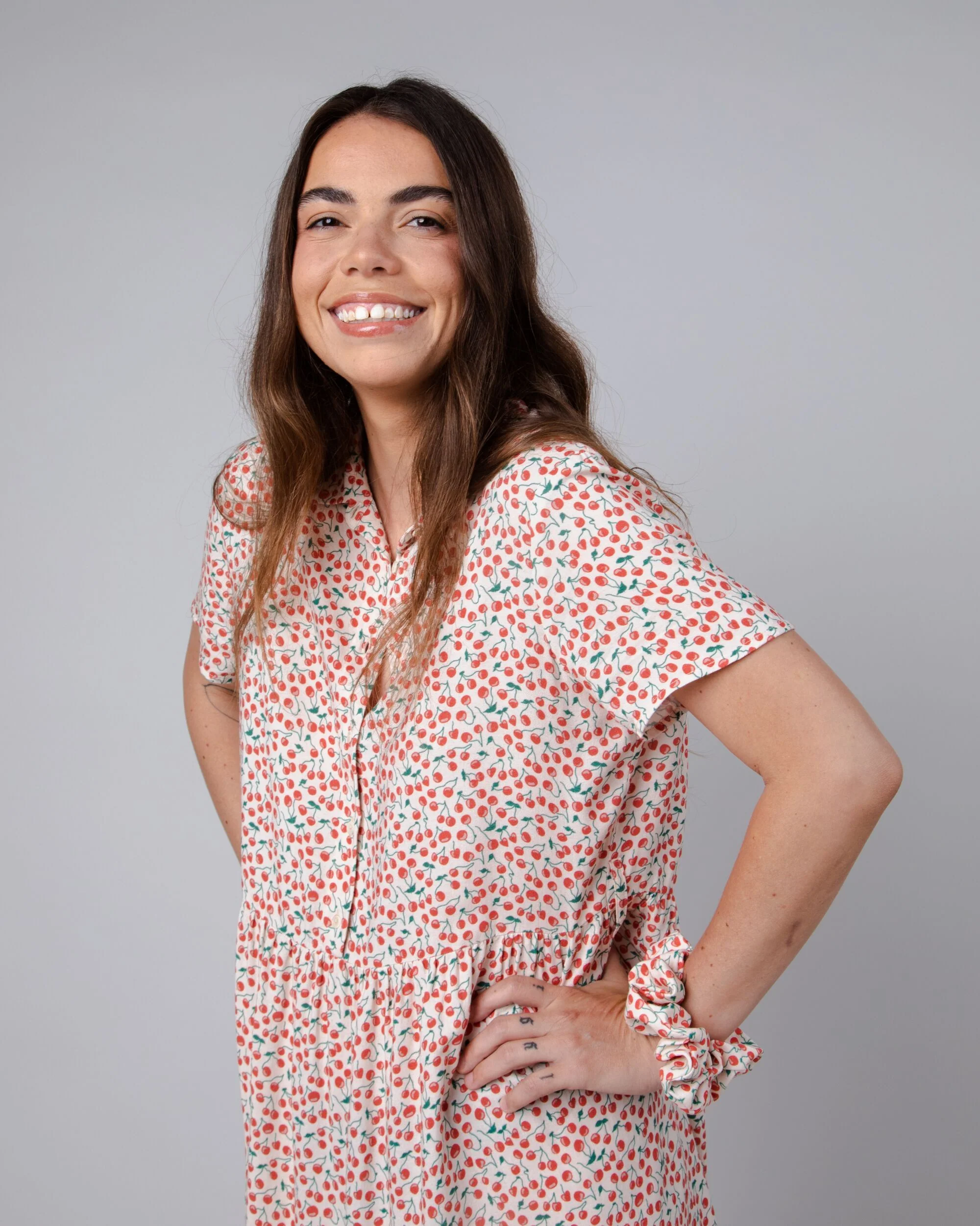 Cherry Short Dress Sand - Image 10