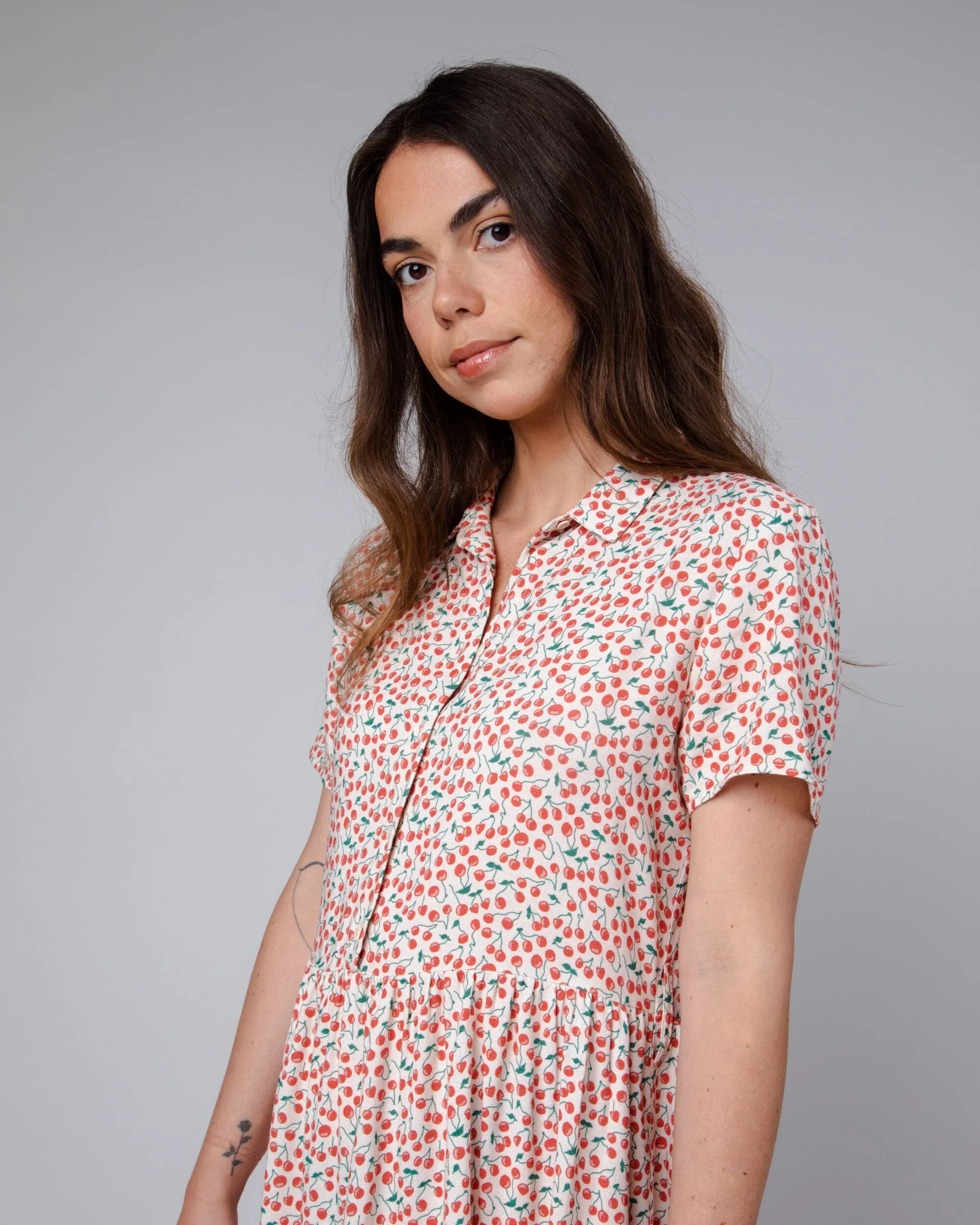 Cherry Short Dress Sand - Image 11