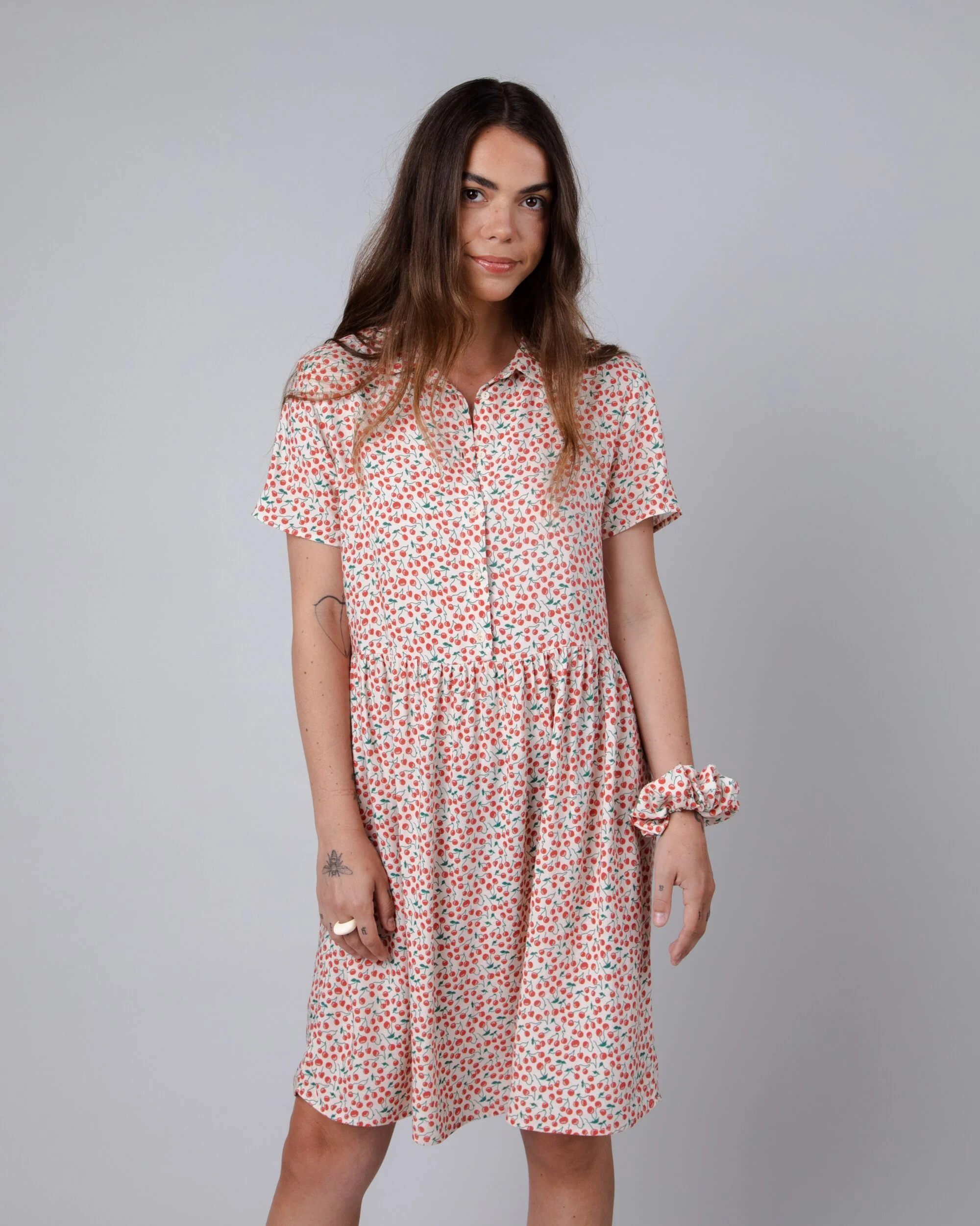 Cherry Short Dress Sand - Image 2
