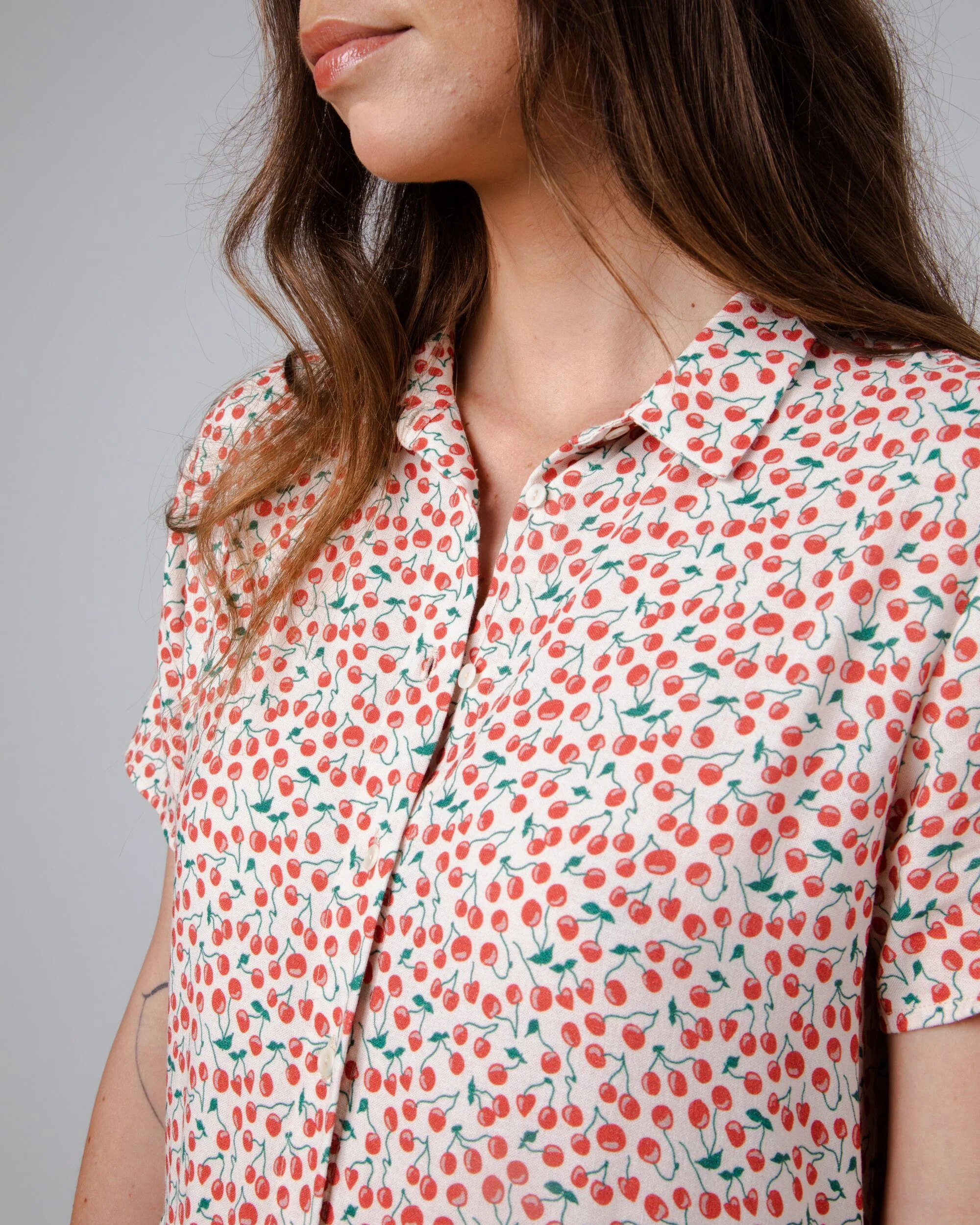 Cherry Short Dress Sand - Image 8