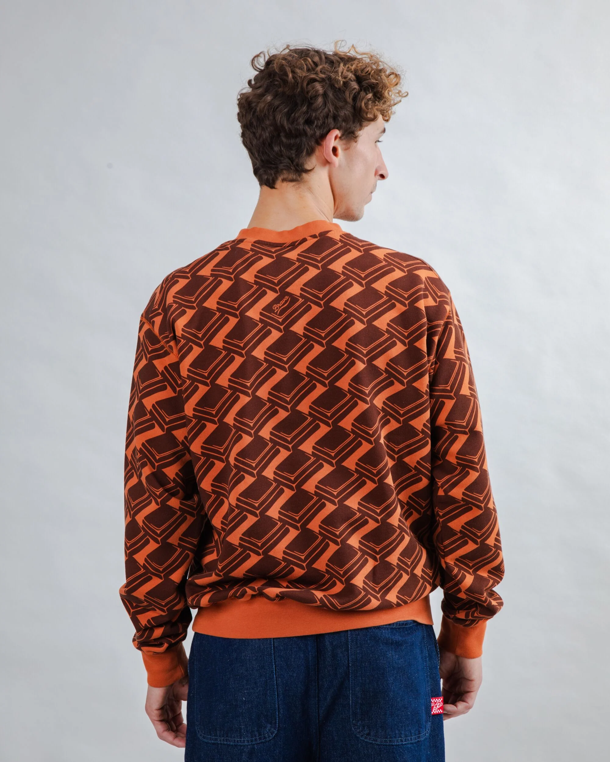 Choco Allover Sweatshirt Brown - Image 5