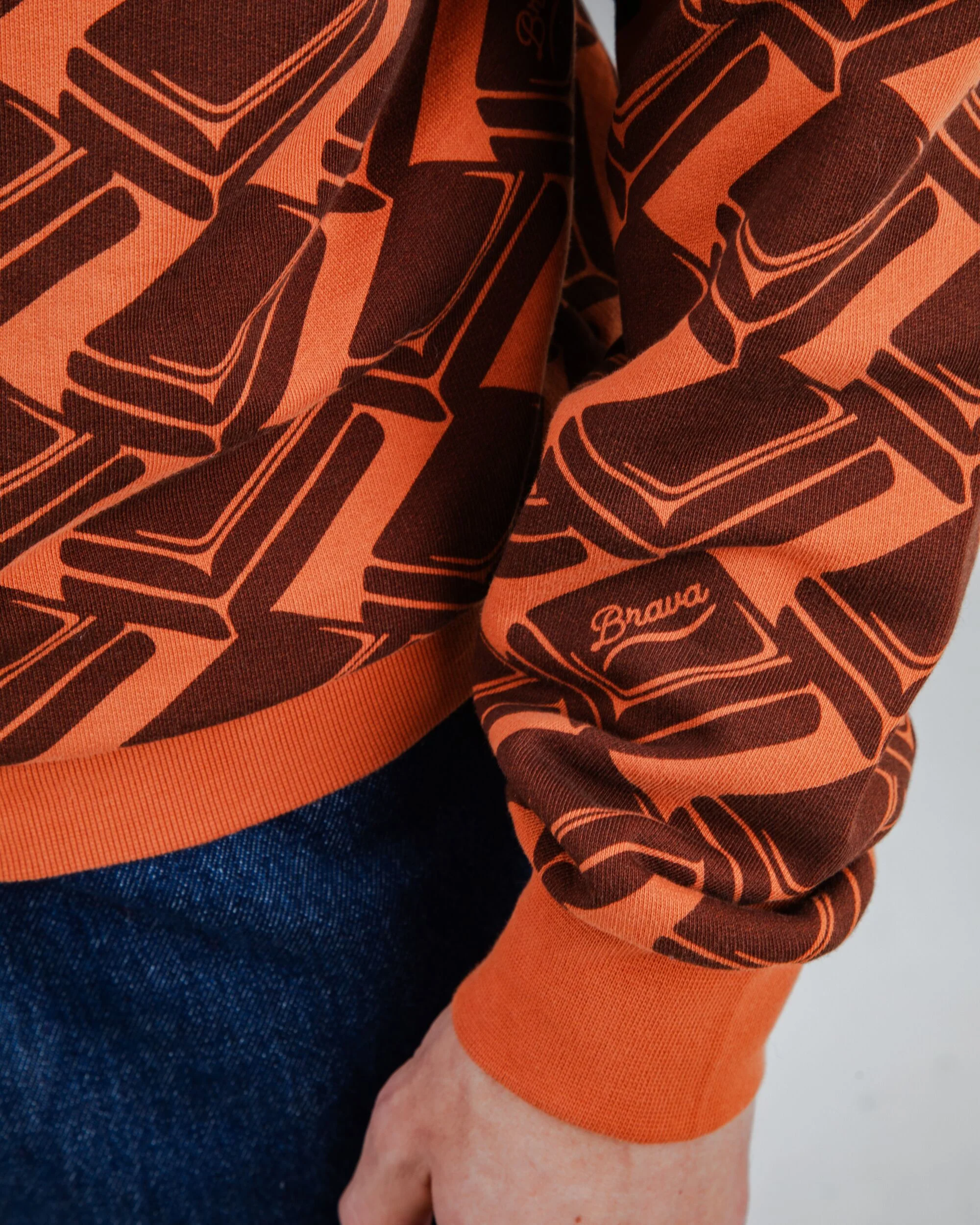 Choco Allover Sweatshirt Brown - Image 6