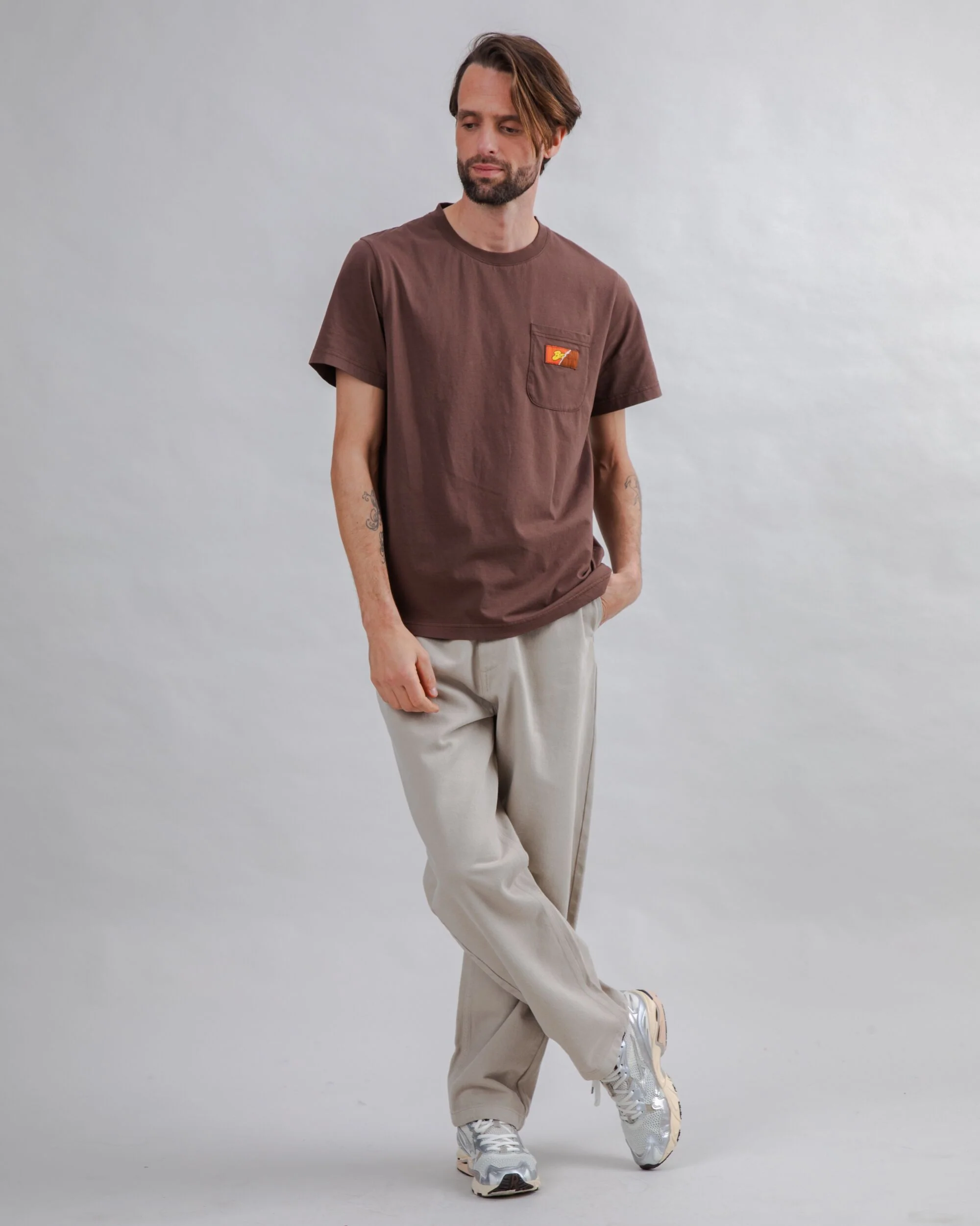 Choco Label T-shirt Brown - Image 3