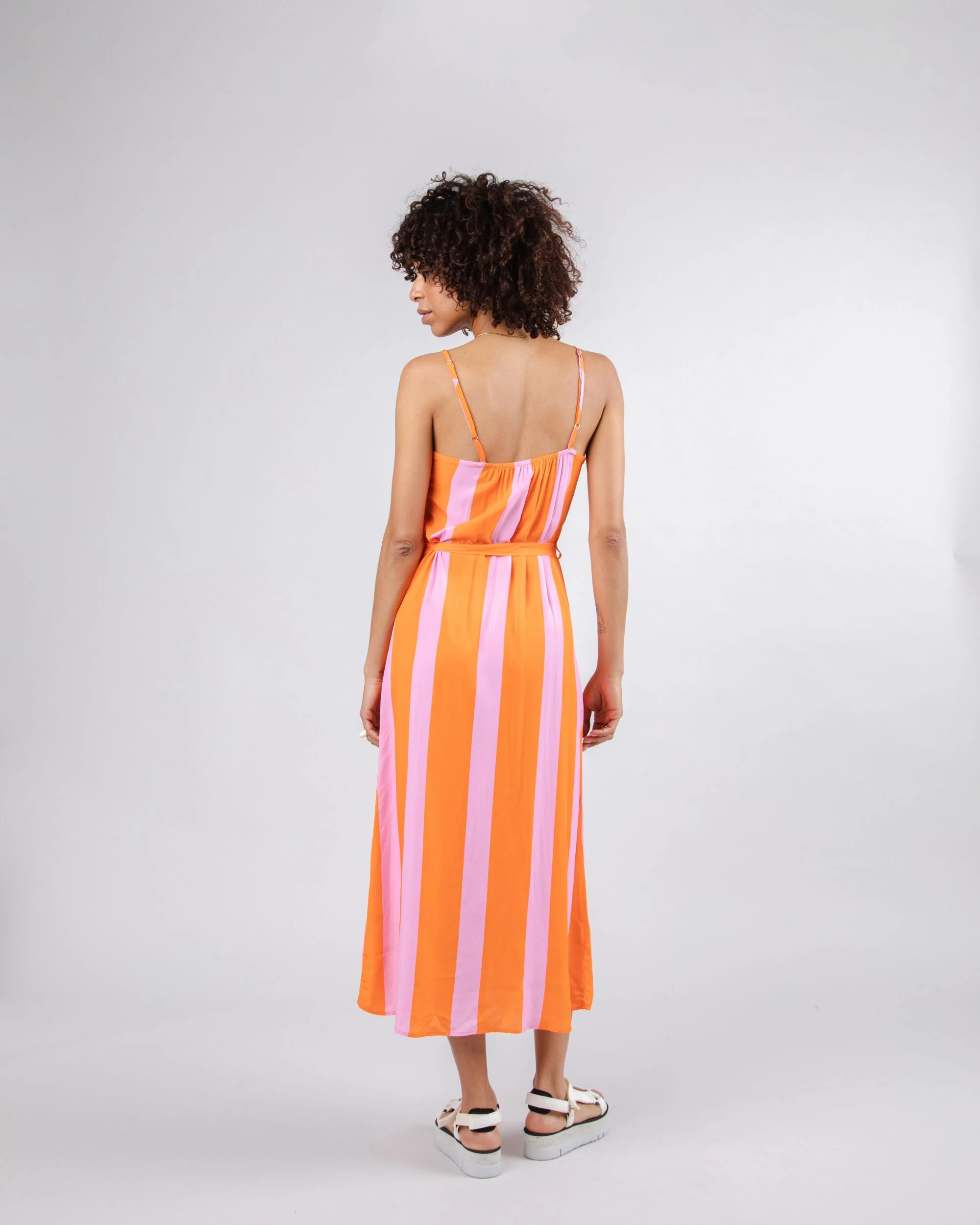 Color Block Long Dress Orange - Image 4