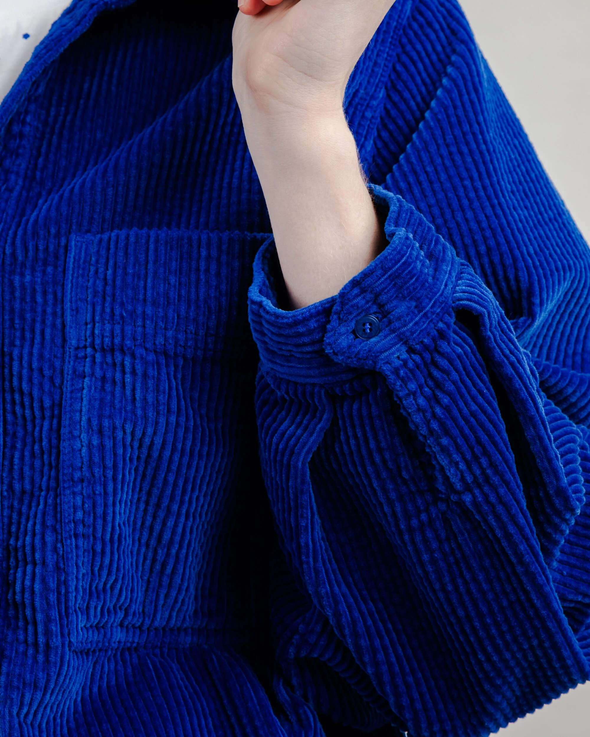 Corduroy Boxy Shirt Blue - Image 9