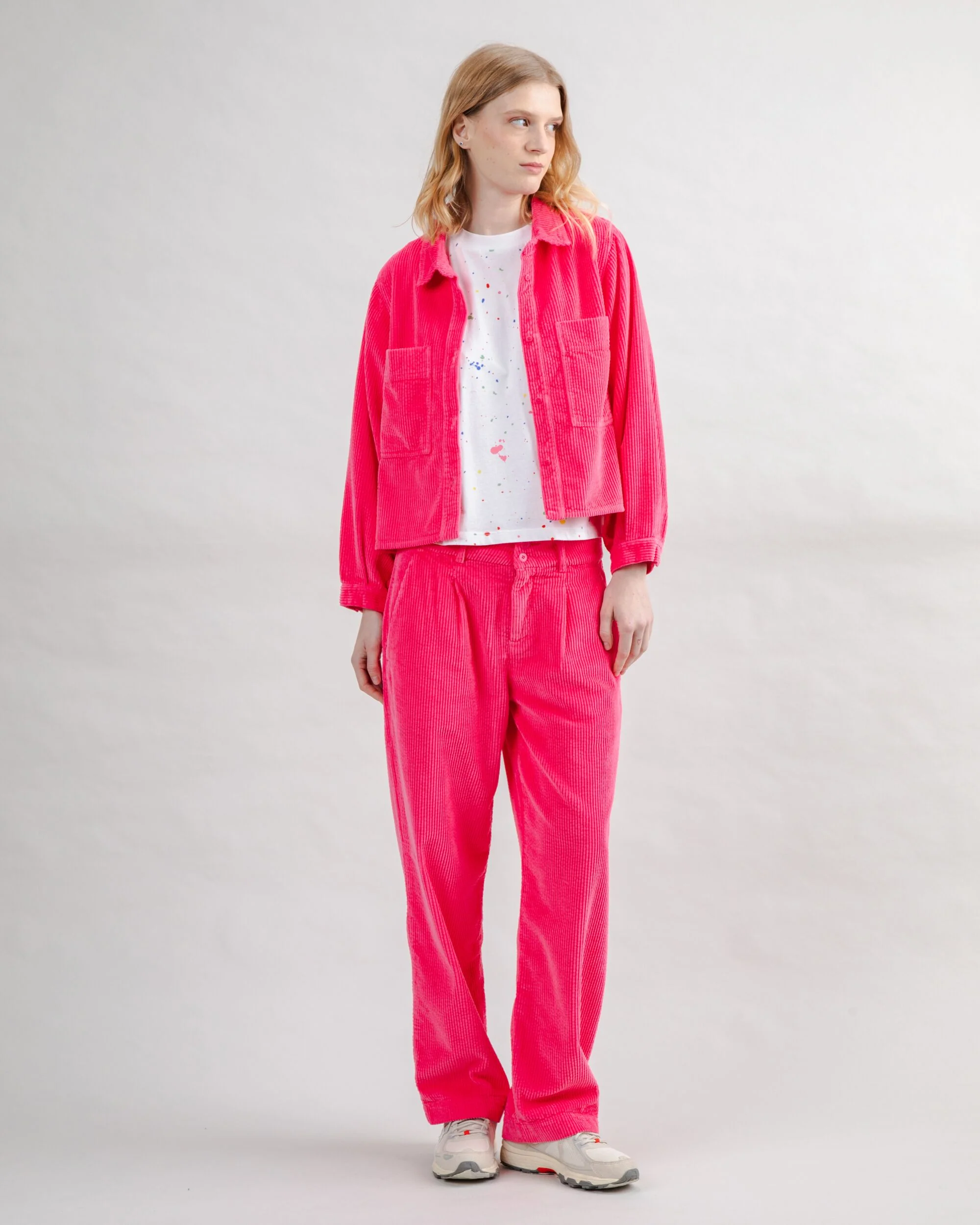 Corduroy Boxy Shirt Pink - Image 3
