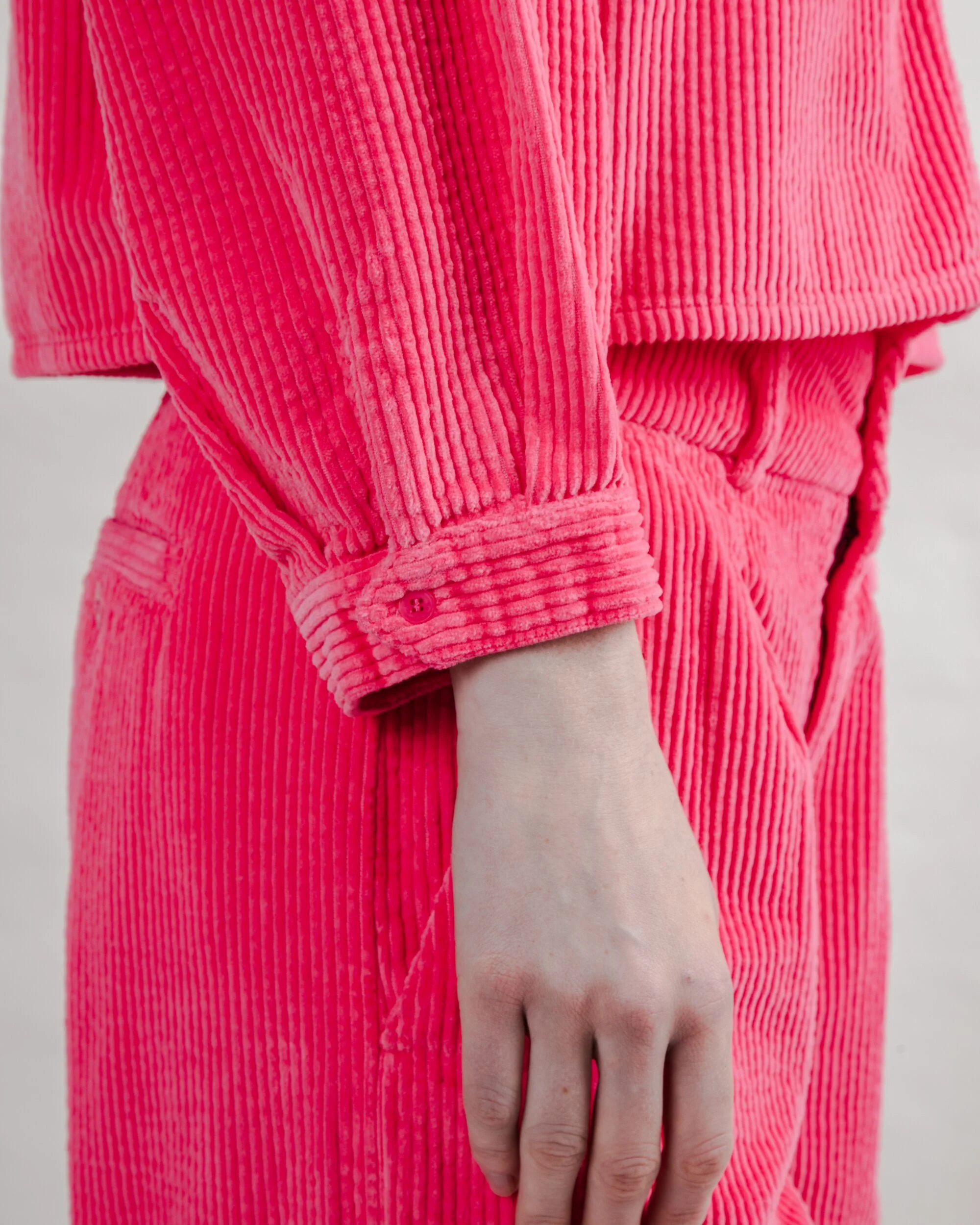 Corduroy Boxy Shirt Pink - Image 6