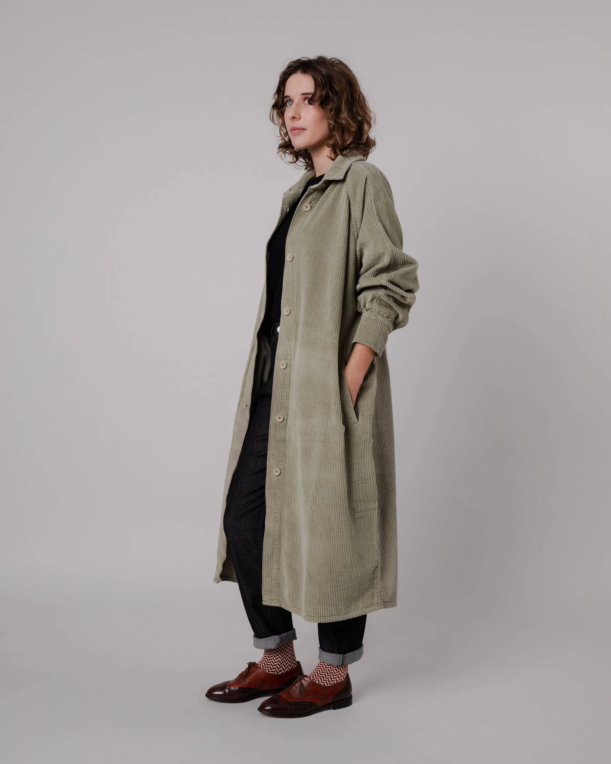 Corduroy Jacket Pale Green - Image 9