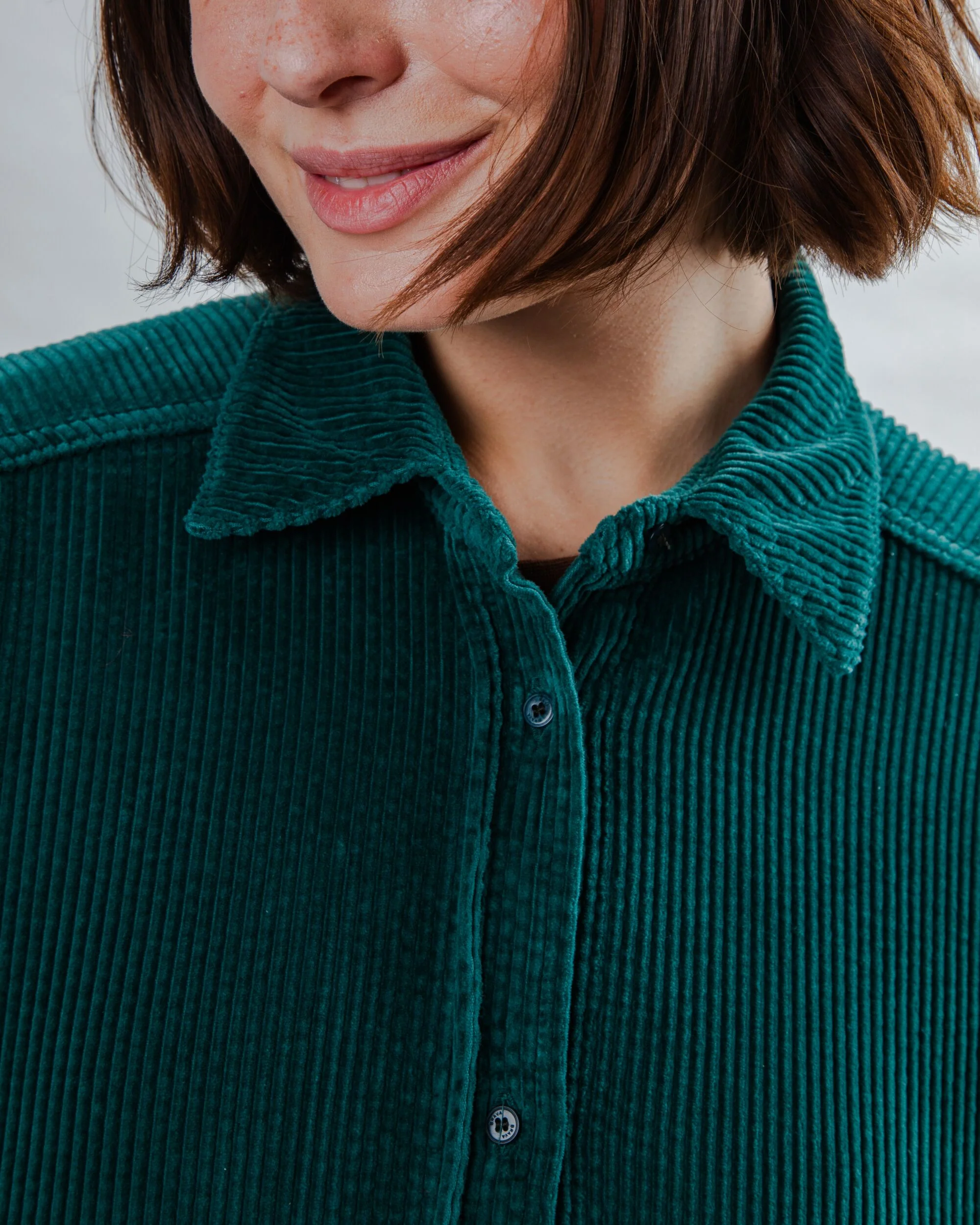 Corduroy Long Overshirt Green - Image 7