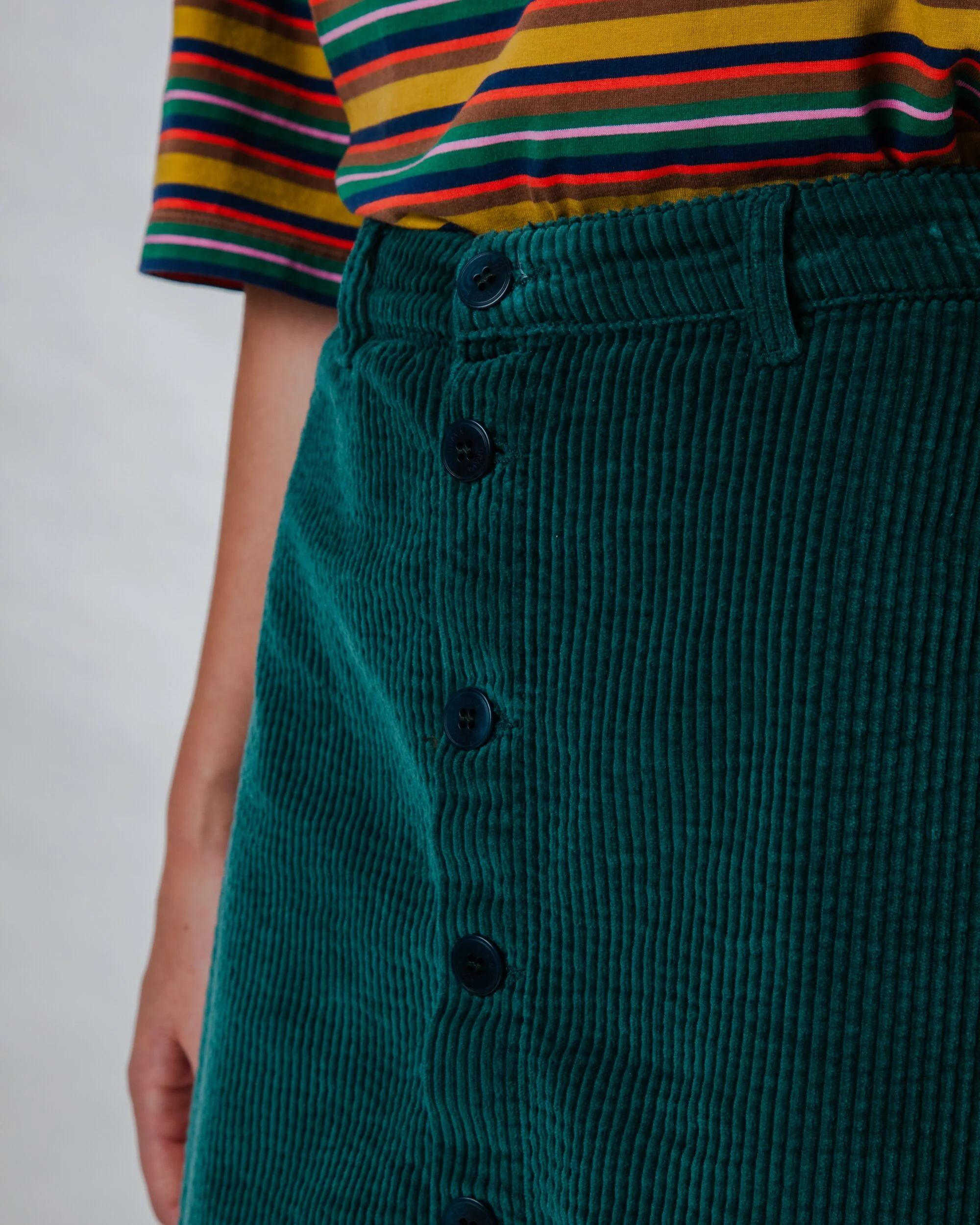 Corduroy Mini Skirt Green - Image 4