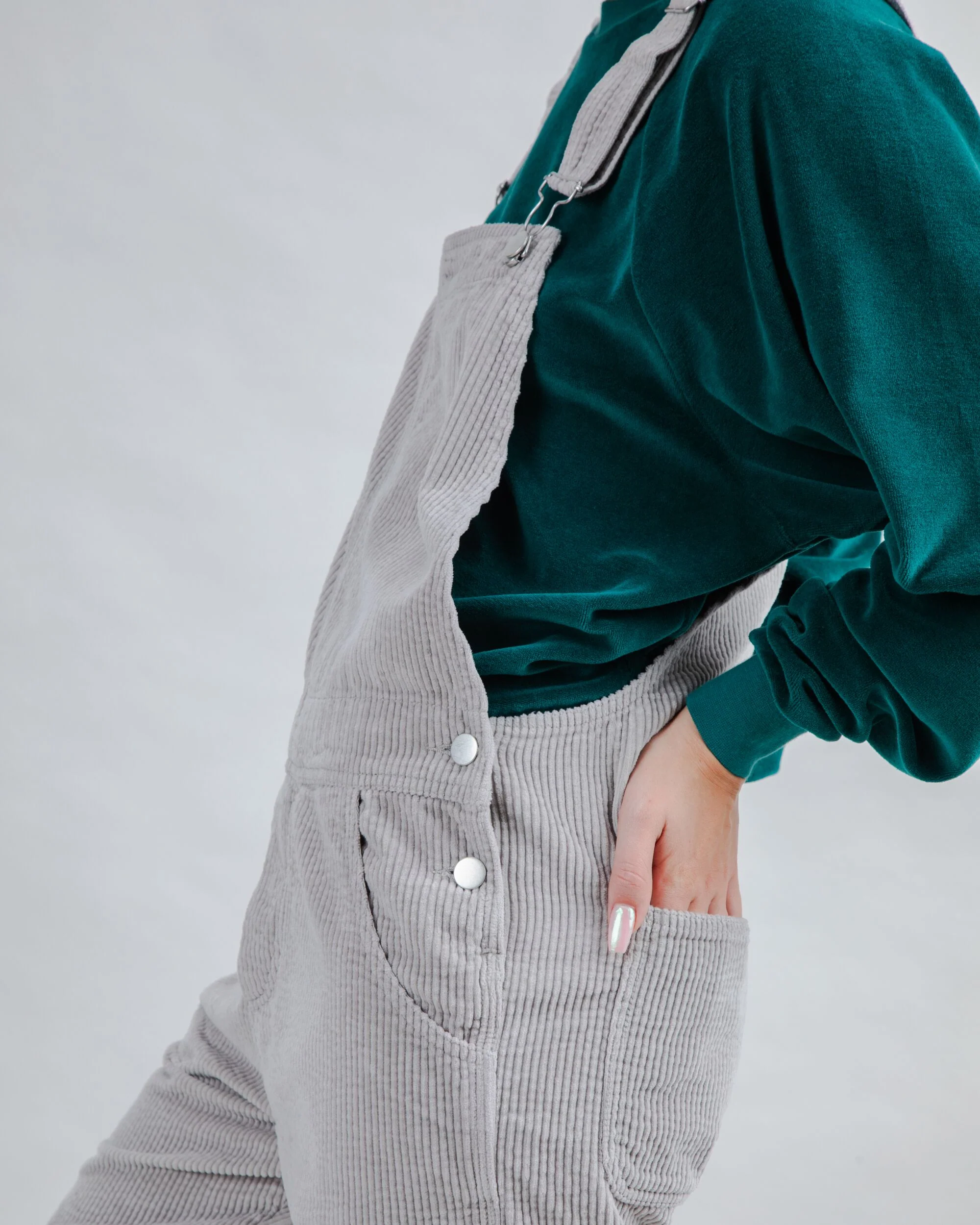 Corduroy Overall Grey - Image 4