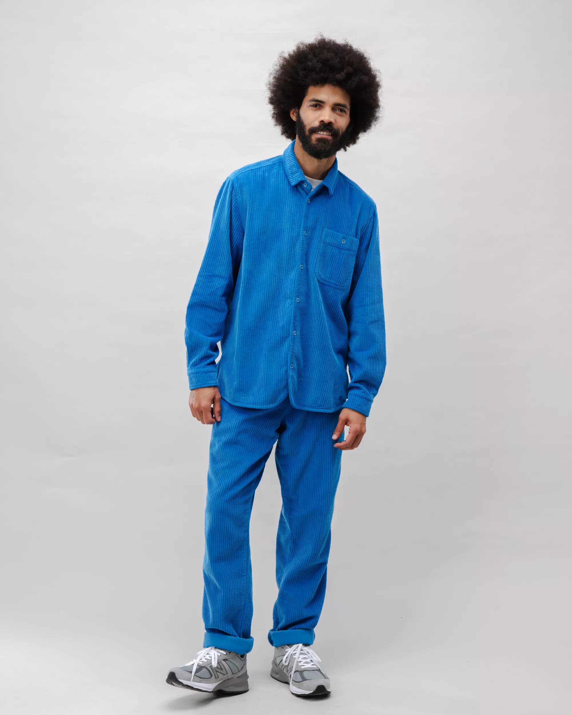 Corduroy Overshirt Blue - Image 3