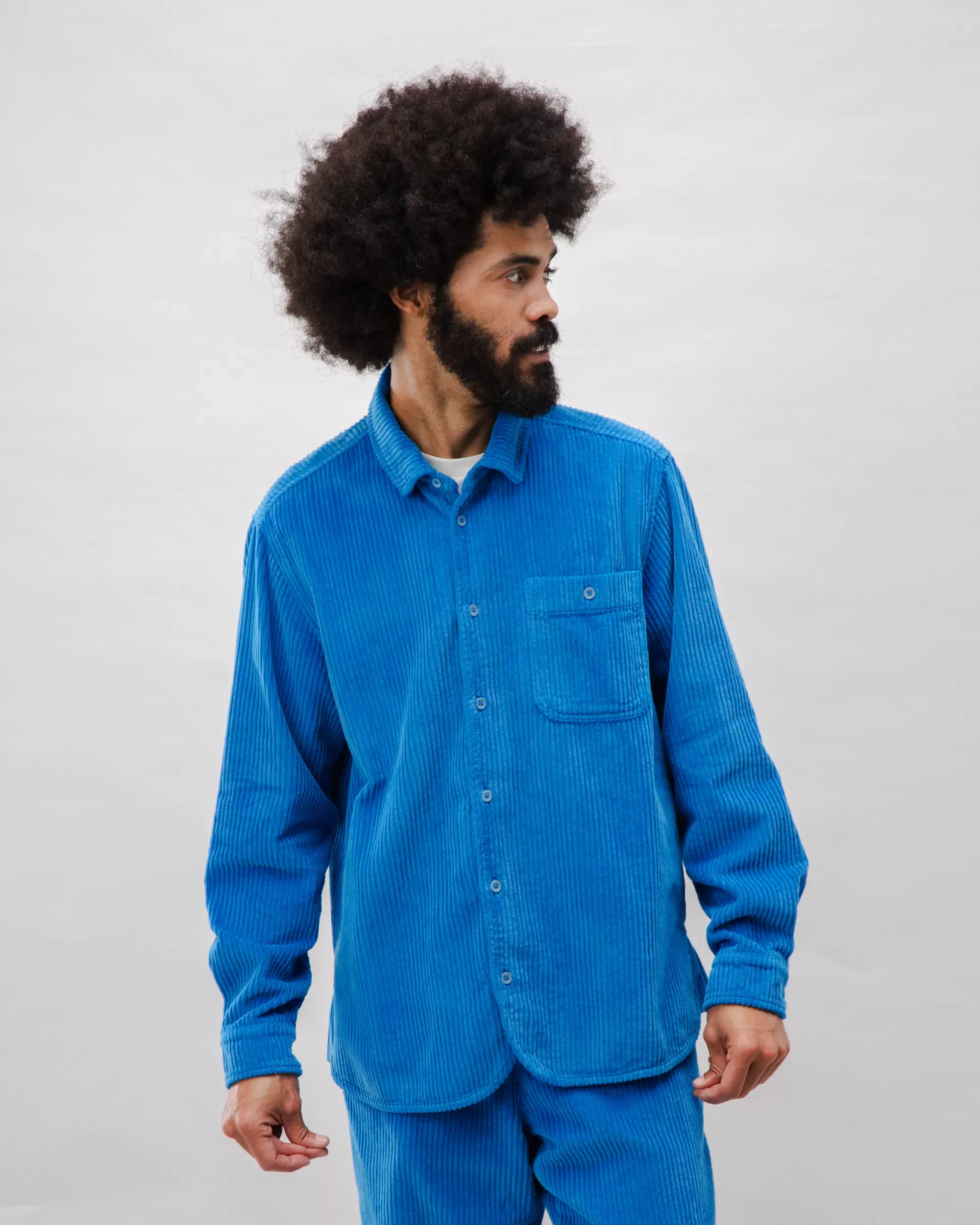 Corduroy Overshirt Blue - Image 7