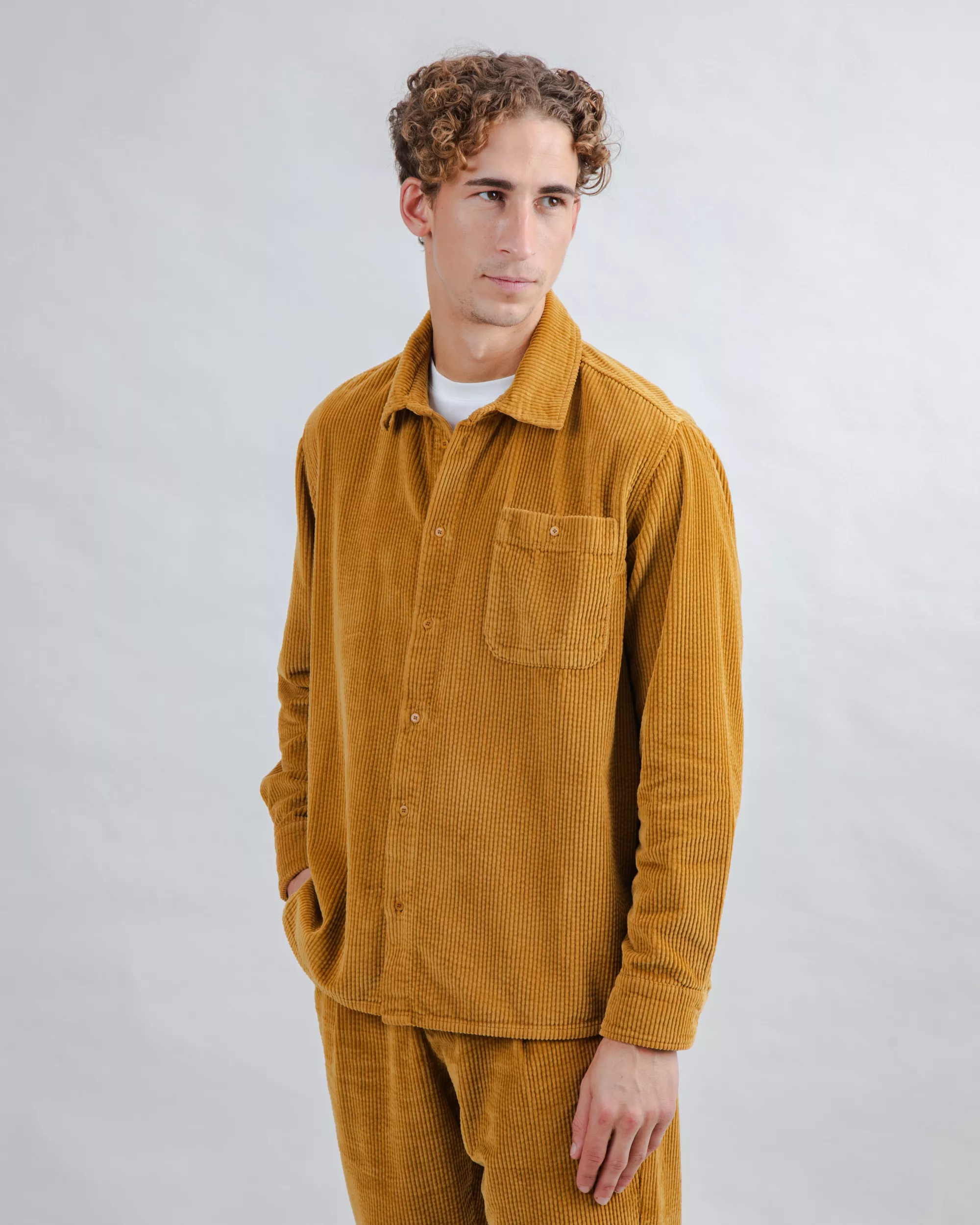 Corduroy Overshirt Camel - Image 2