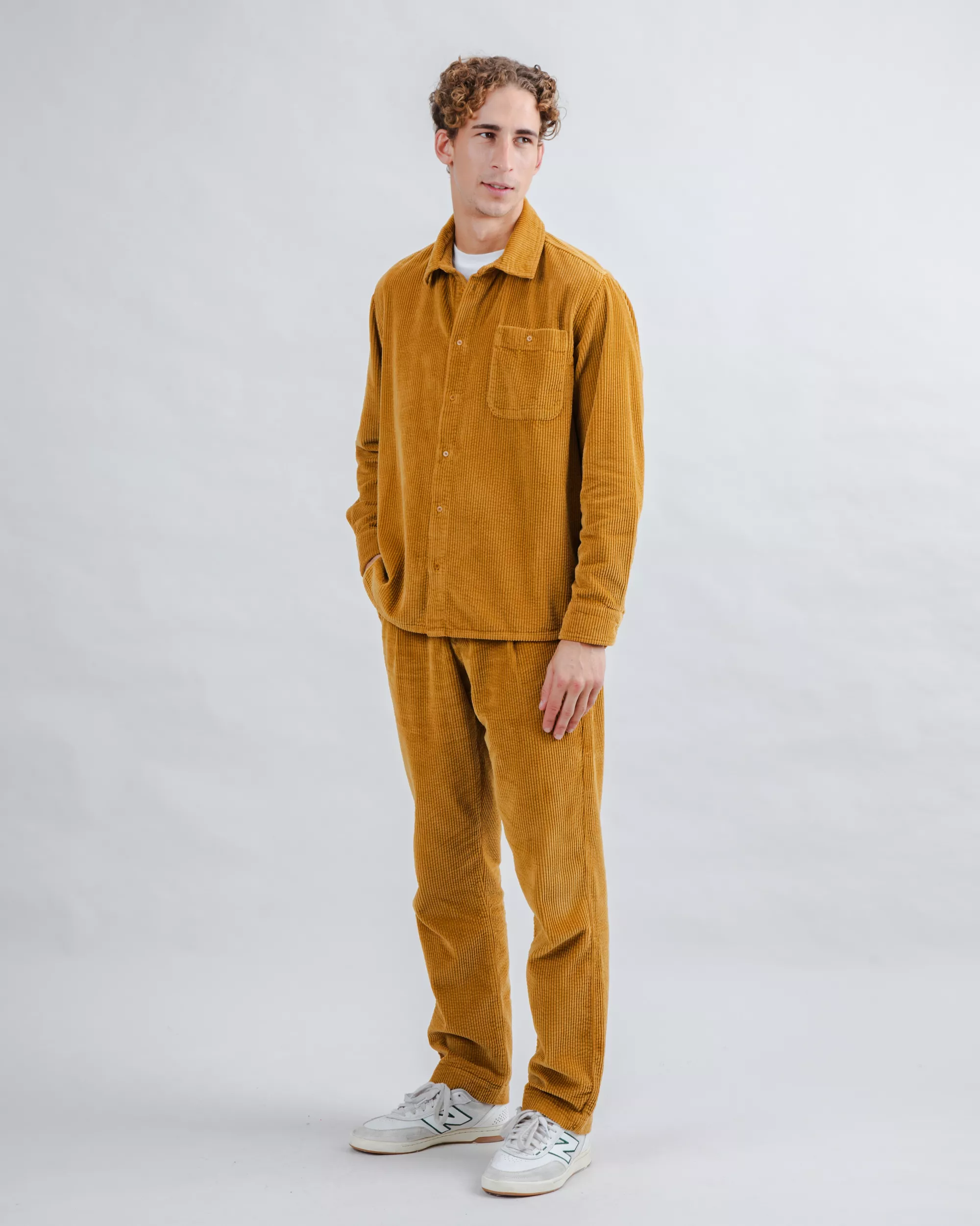 Corduroy Overshirt Camel - Image 3