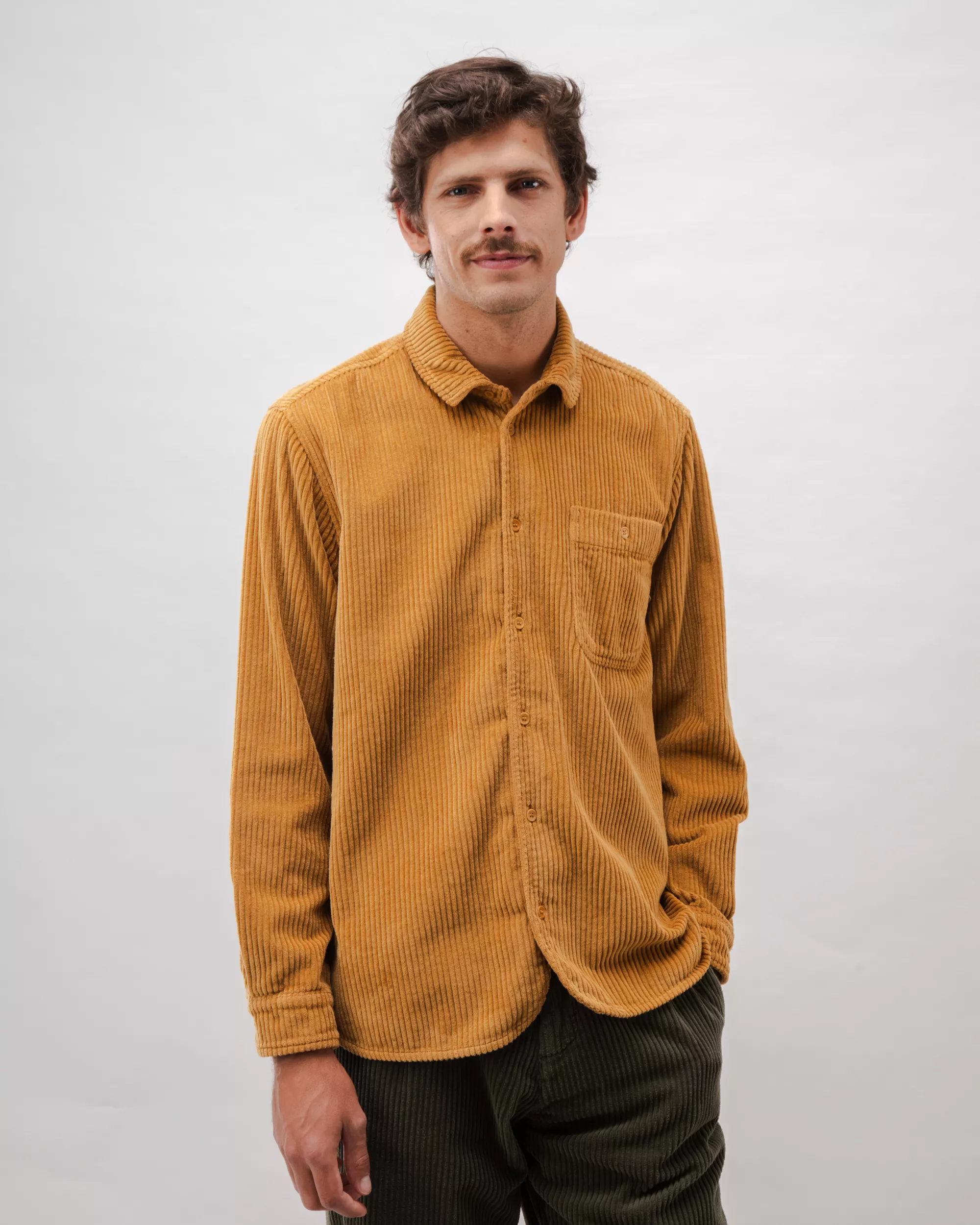 Corduroy Overshirt Camel - Image 2