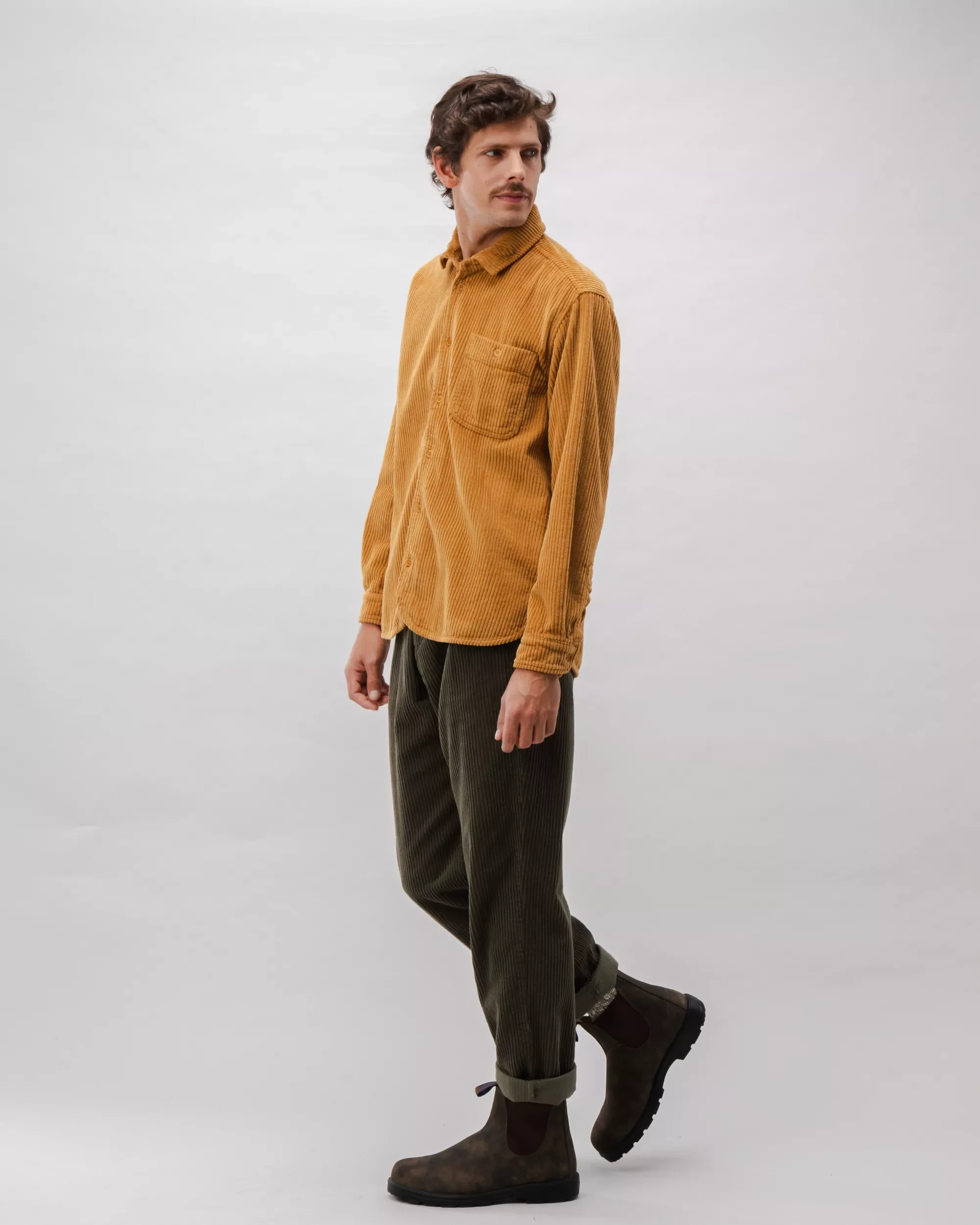 Corduroy Overshirt Camel - Image 3