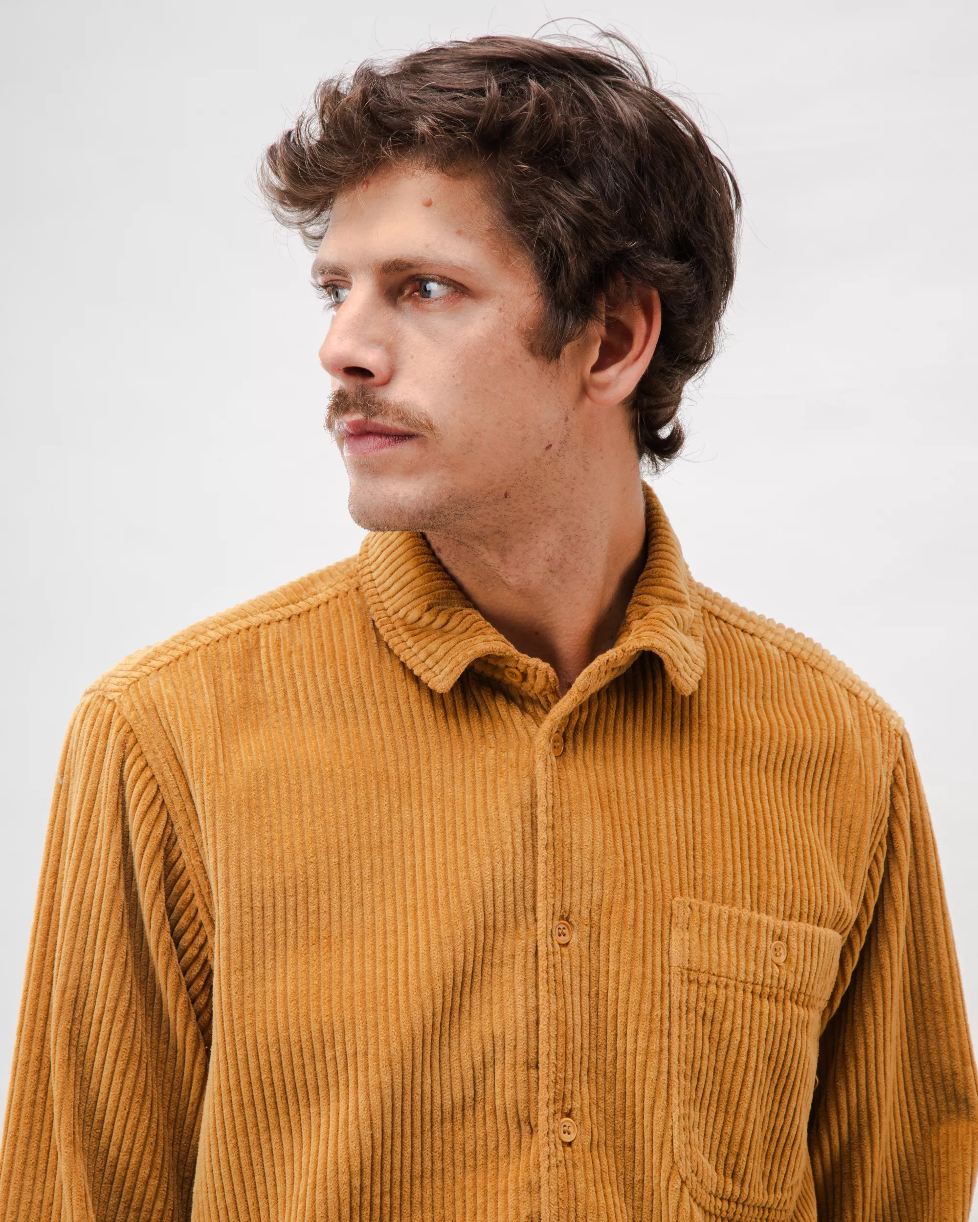 Corduroy Overshirt Camel - Image 4