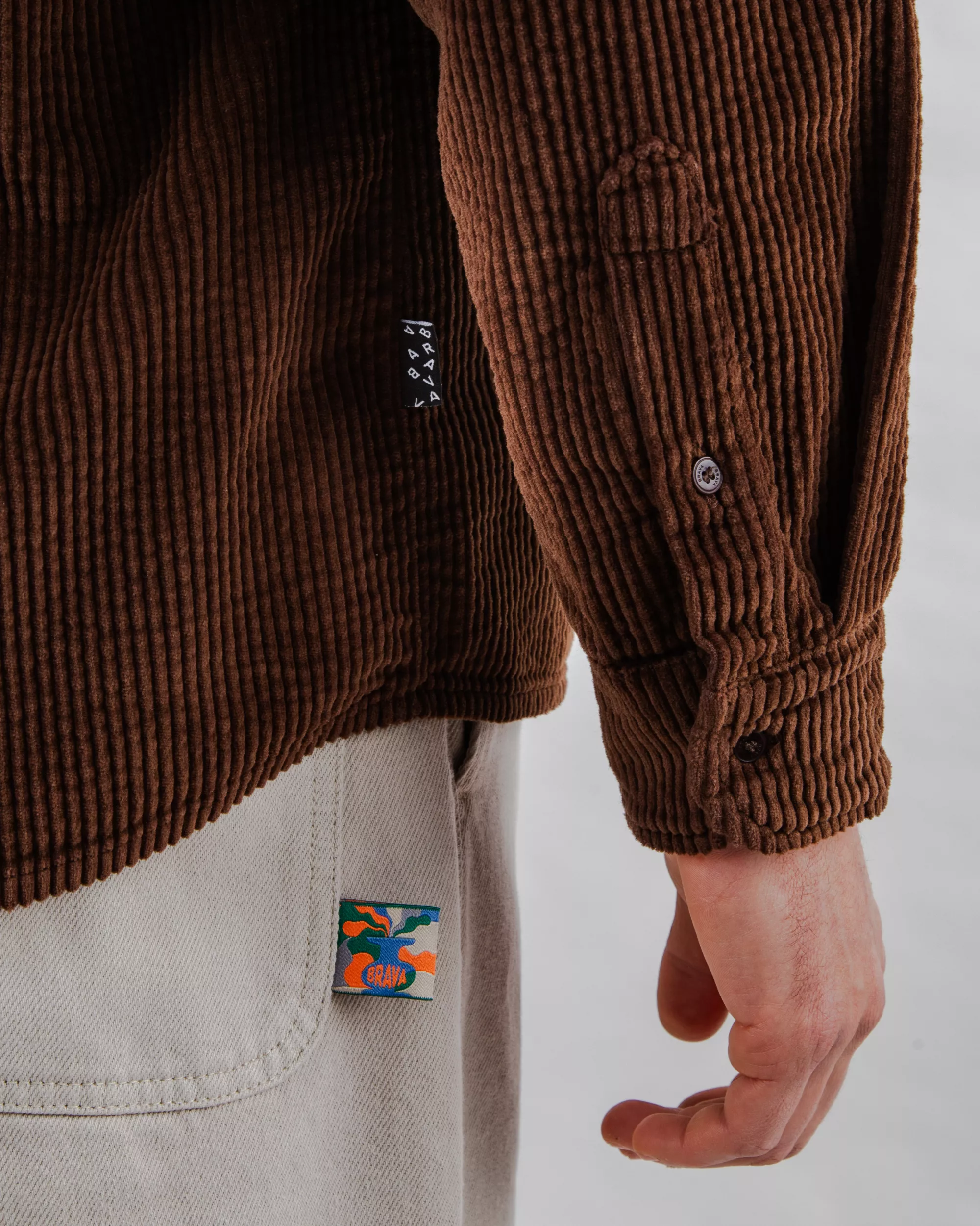 Corduroy Overshirt Chocolate - Image 6