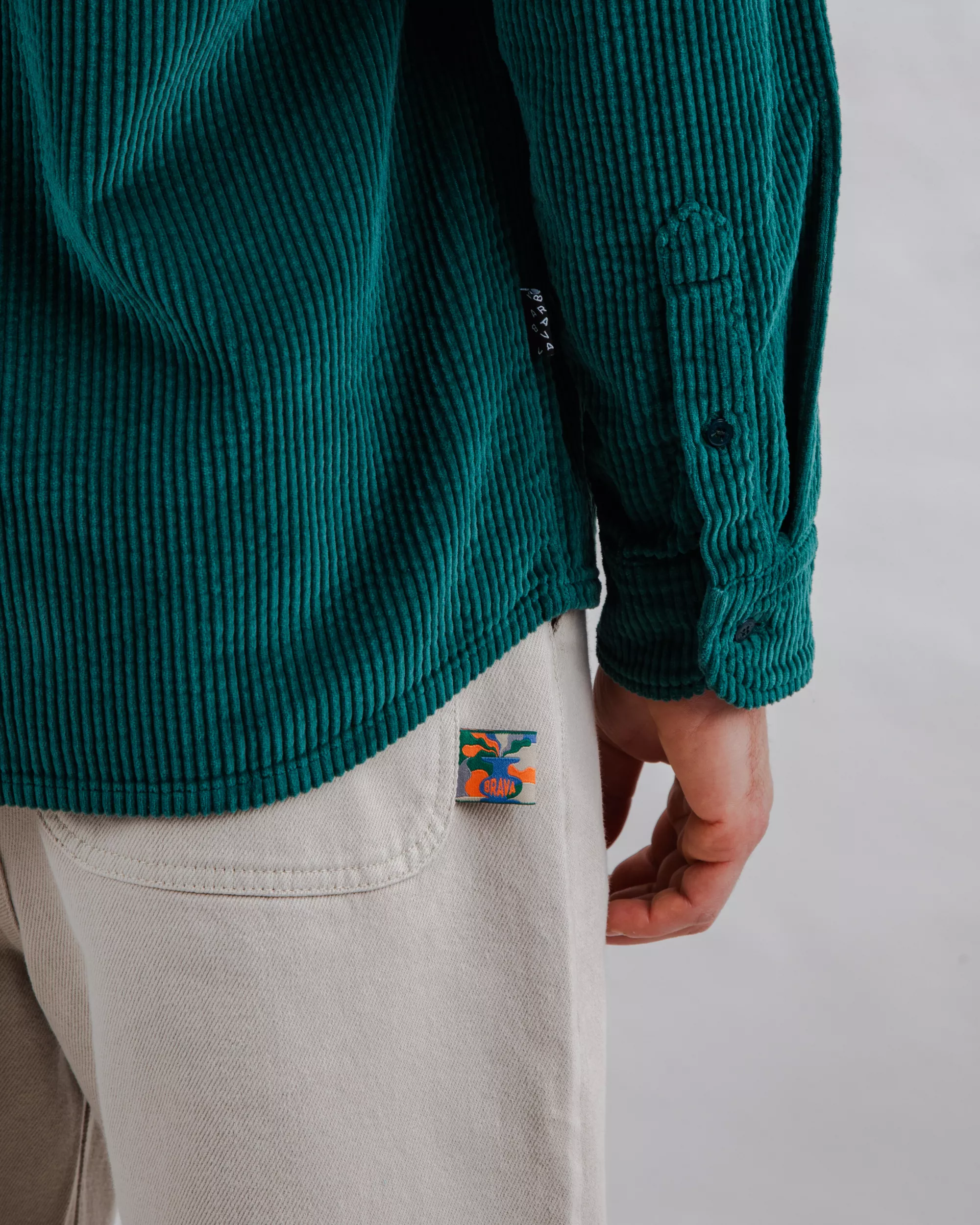 Corduroy Overshirt Green - Image 6