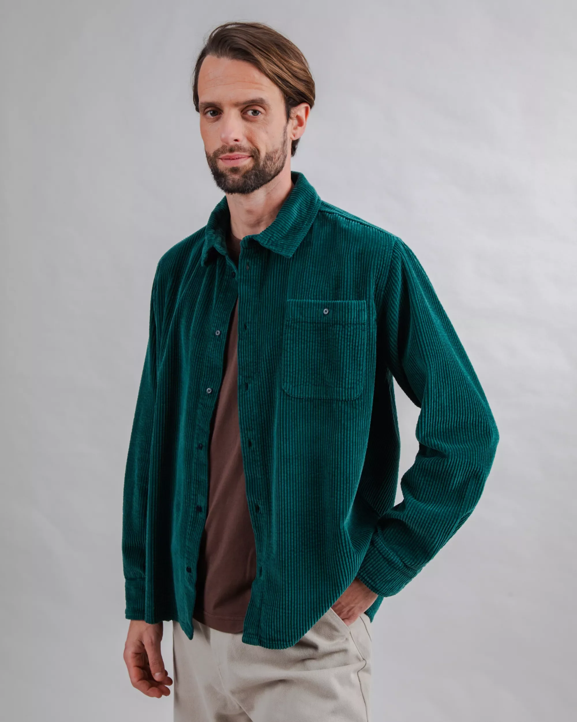 Corduroy Overshirt Green - Image 7
