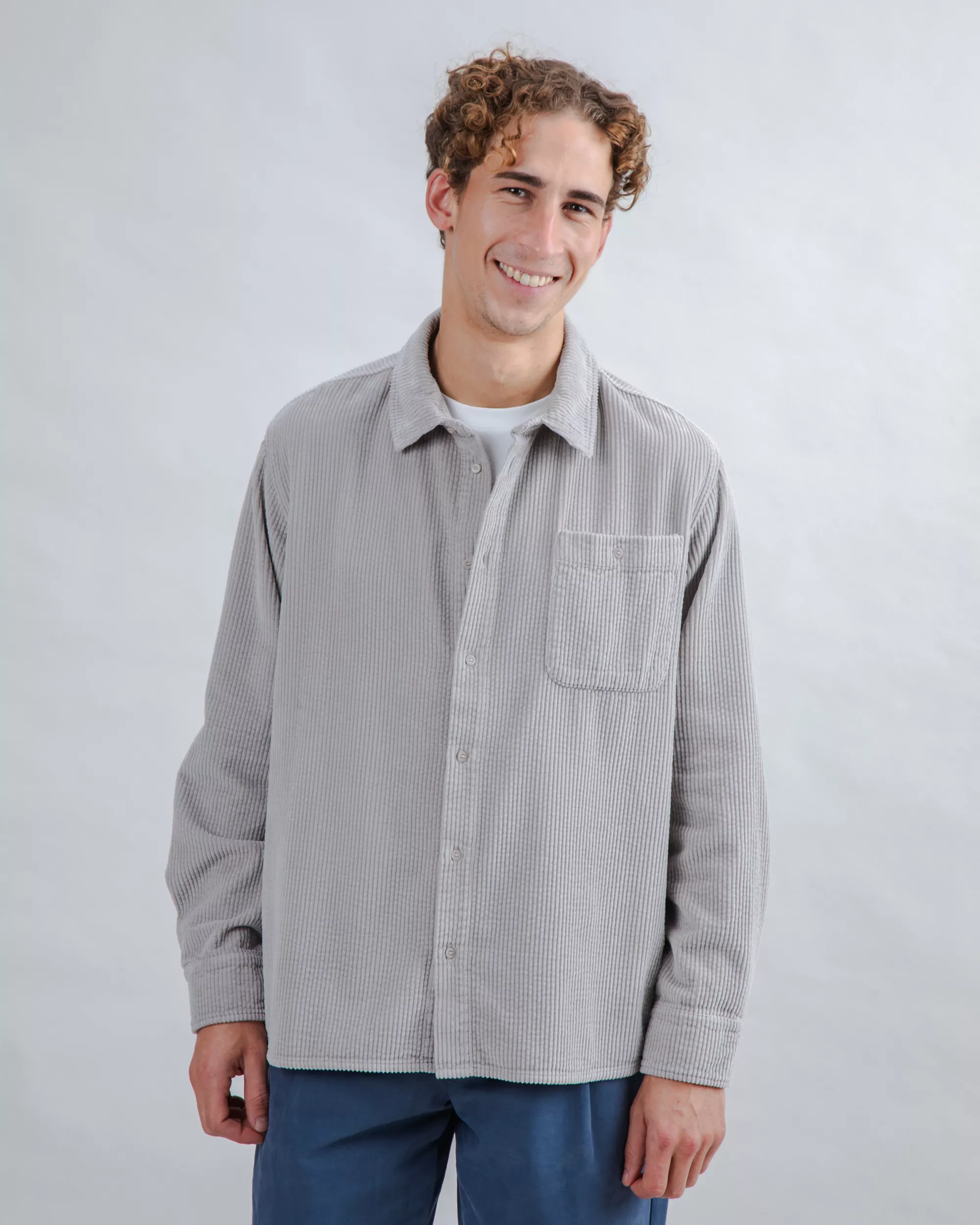 Corduroy Overshirt Grey - Image 2