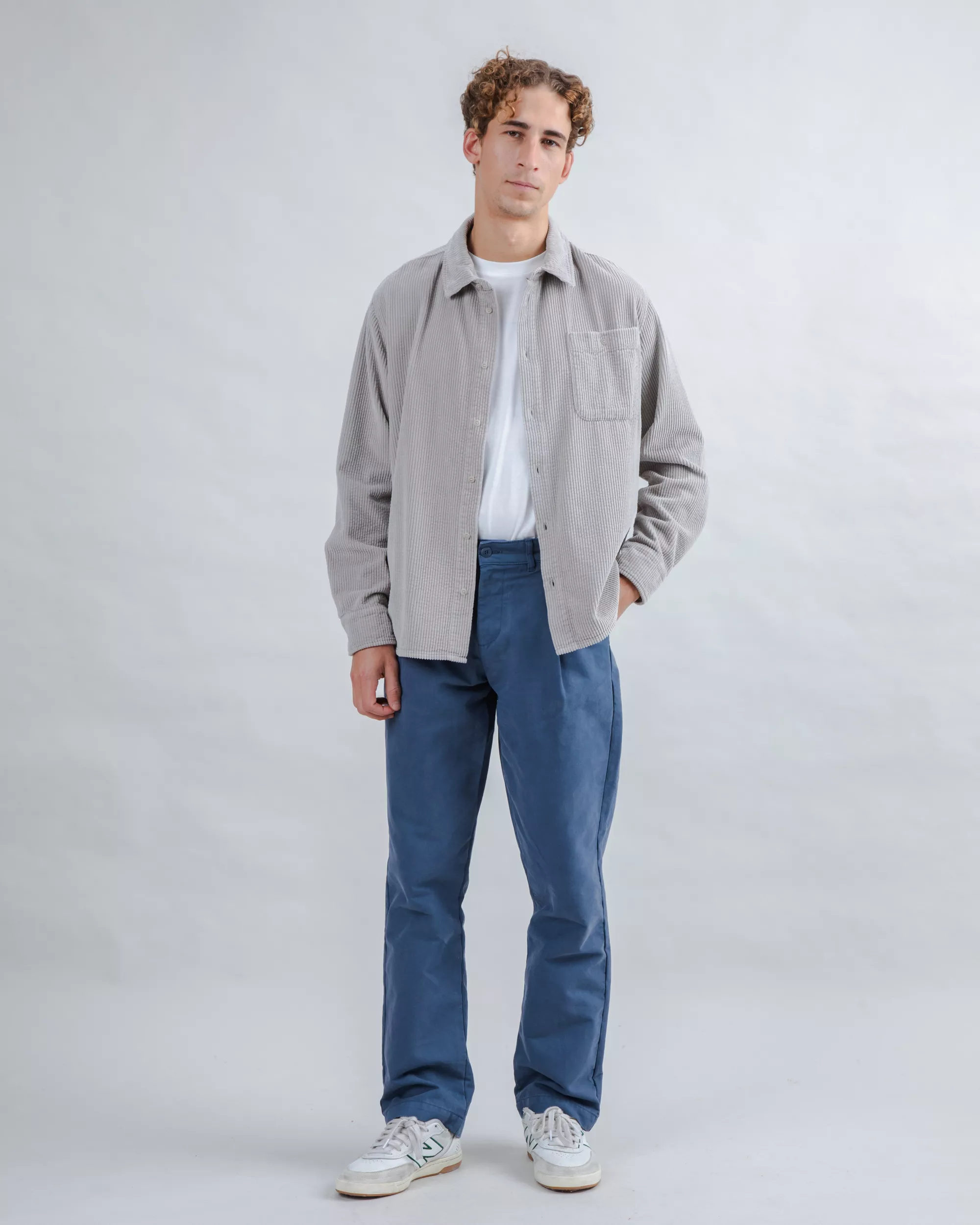 Corduroy Overshirt Grey - Image 3