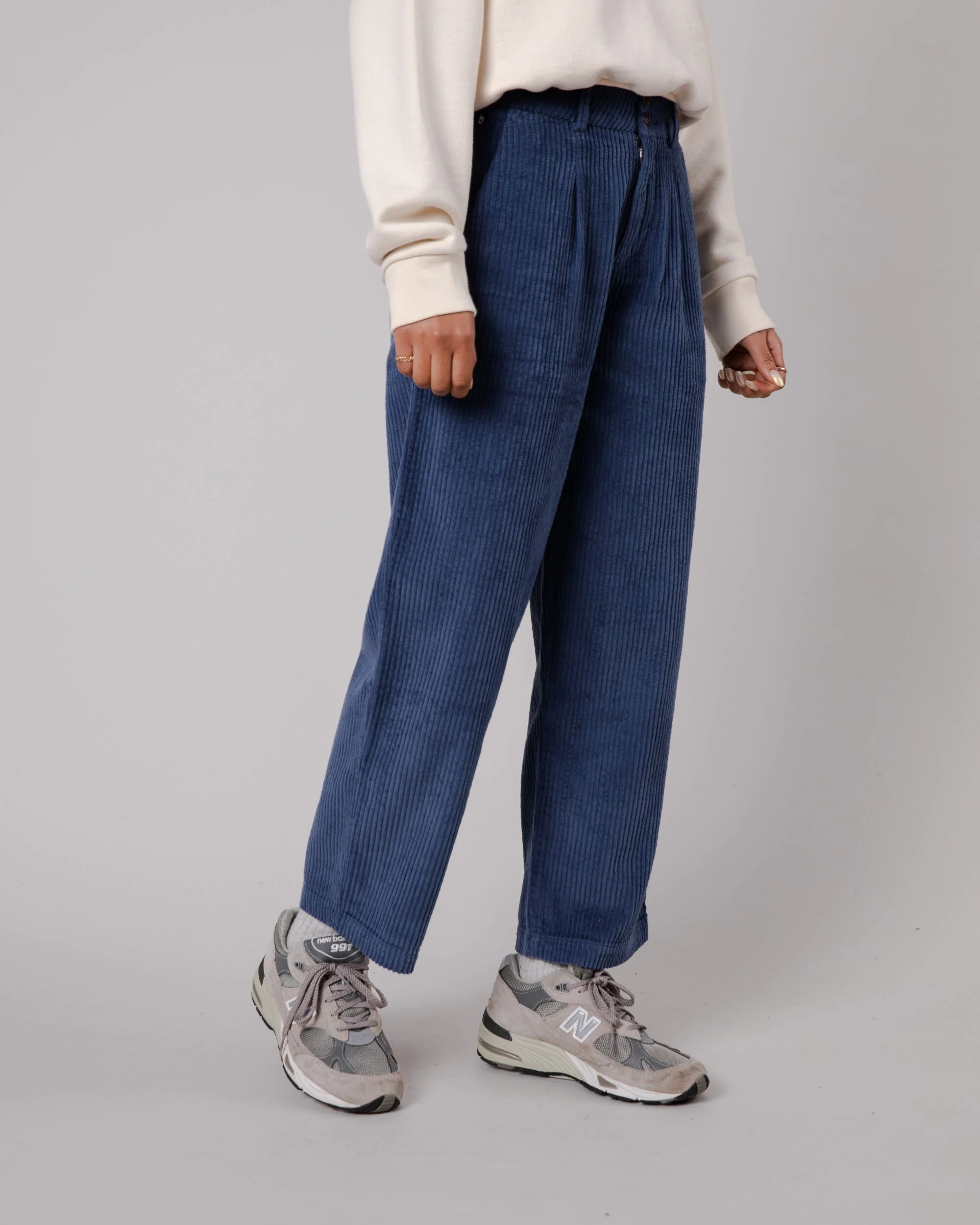 Corduroy Pleated Pants Indigo - Image 5