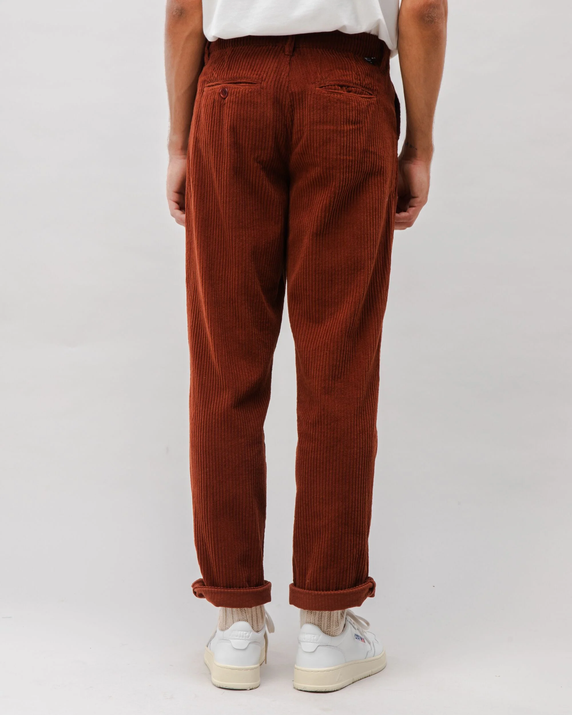 Corduroy Pleated Chino Pants Copper - Image 4