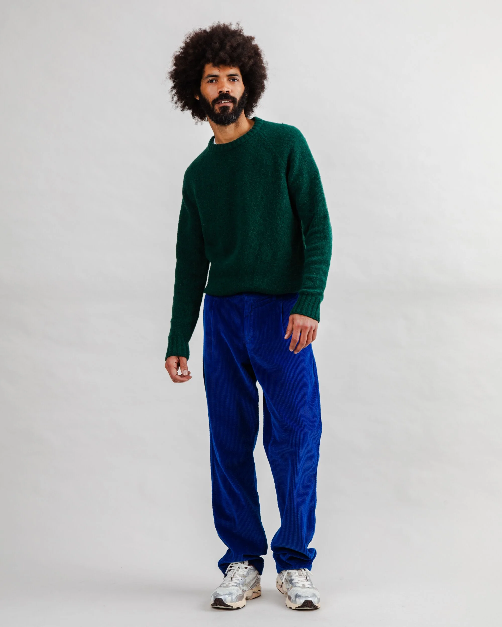 Corduroy Pleated Chino Pants Klein Blue - Image 3