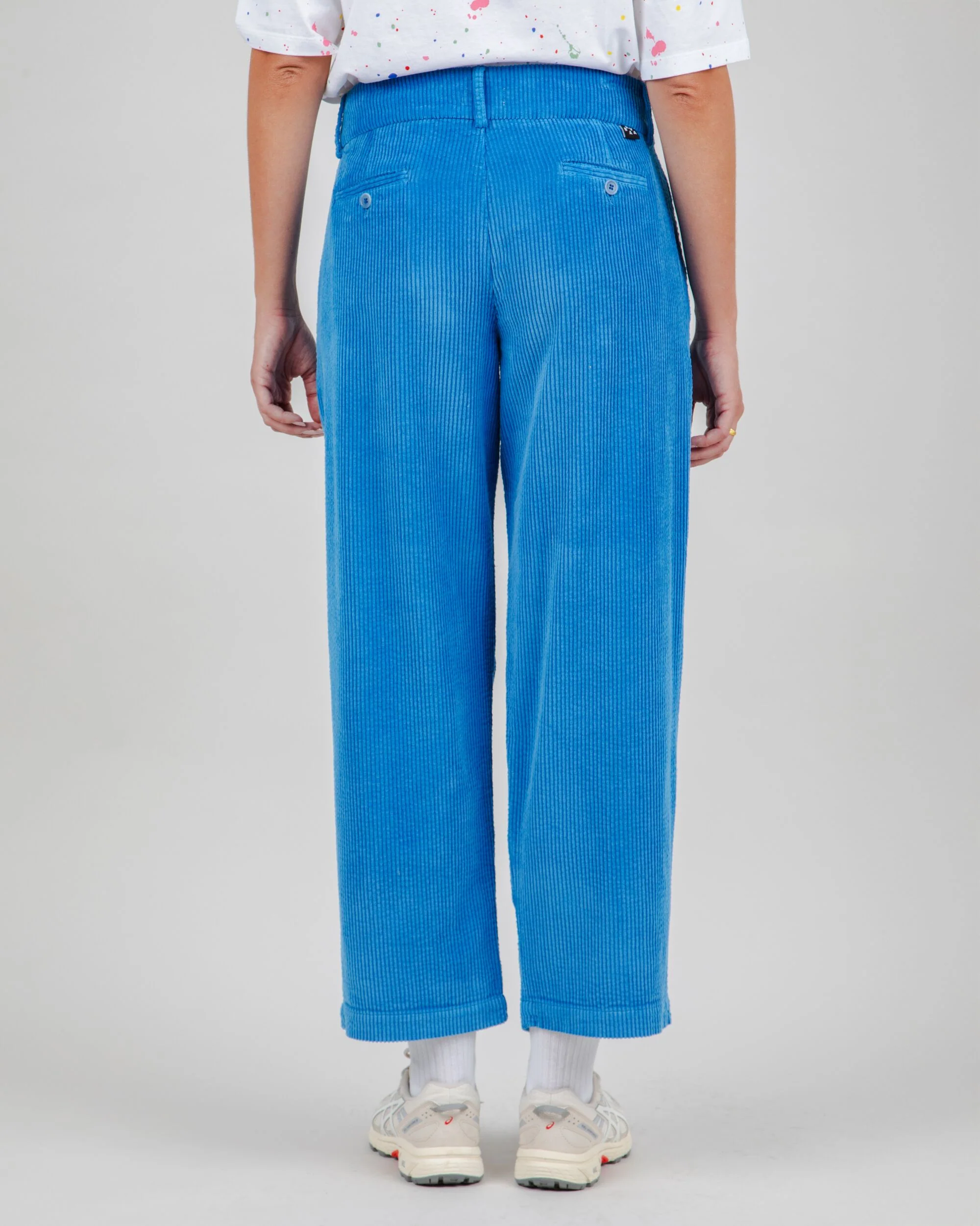 Corduroy Pleated Pants Blue - Image 5