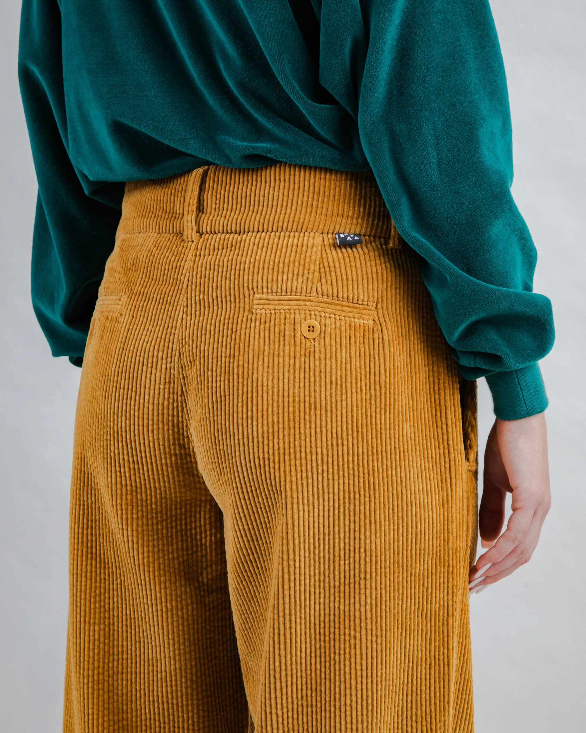 Corduroy Pleated Pants Camel - Image 6