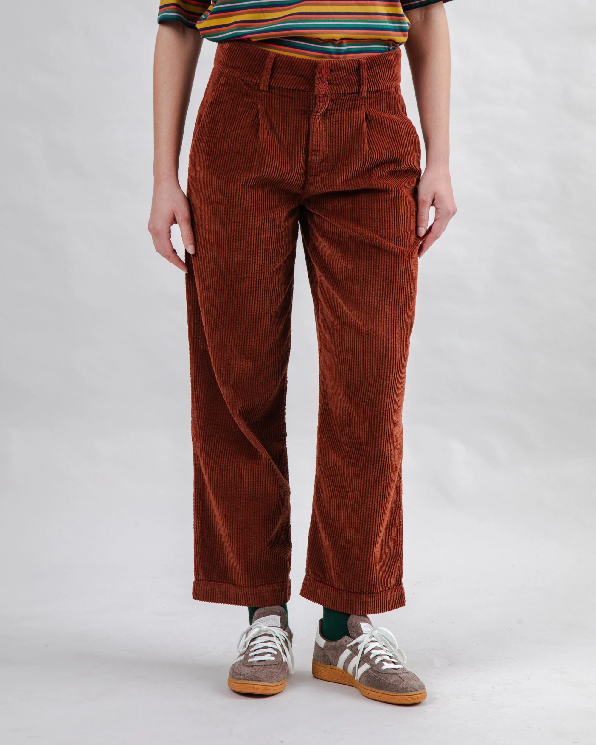 Corduroy Pleated Pants Copper - Image 2