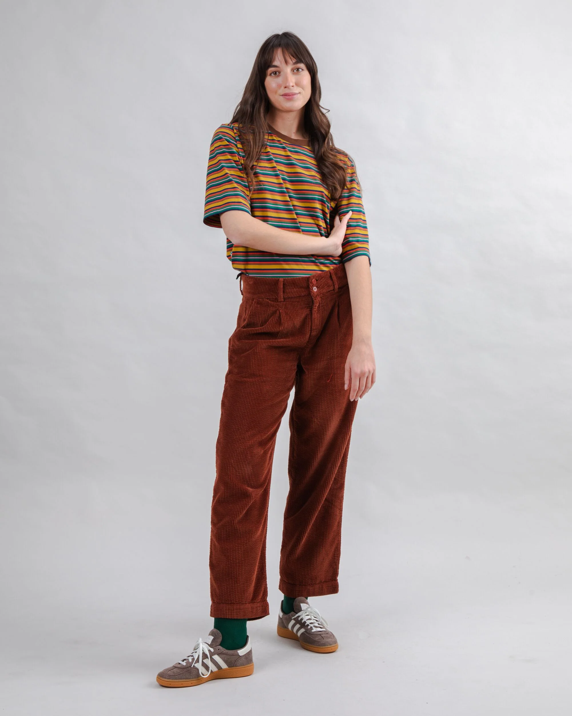 Corduroy Pleated Pants Copper - Image 3