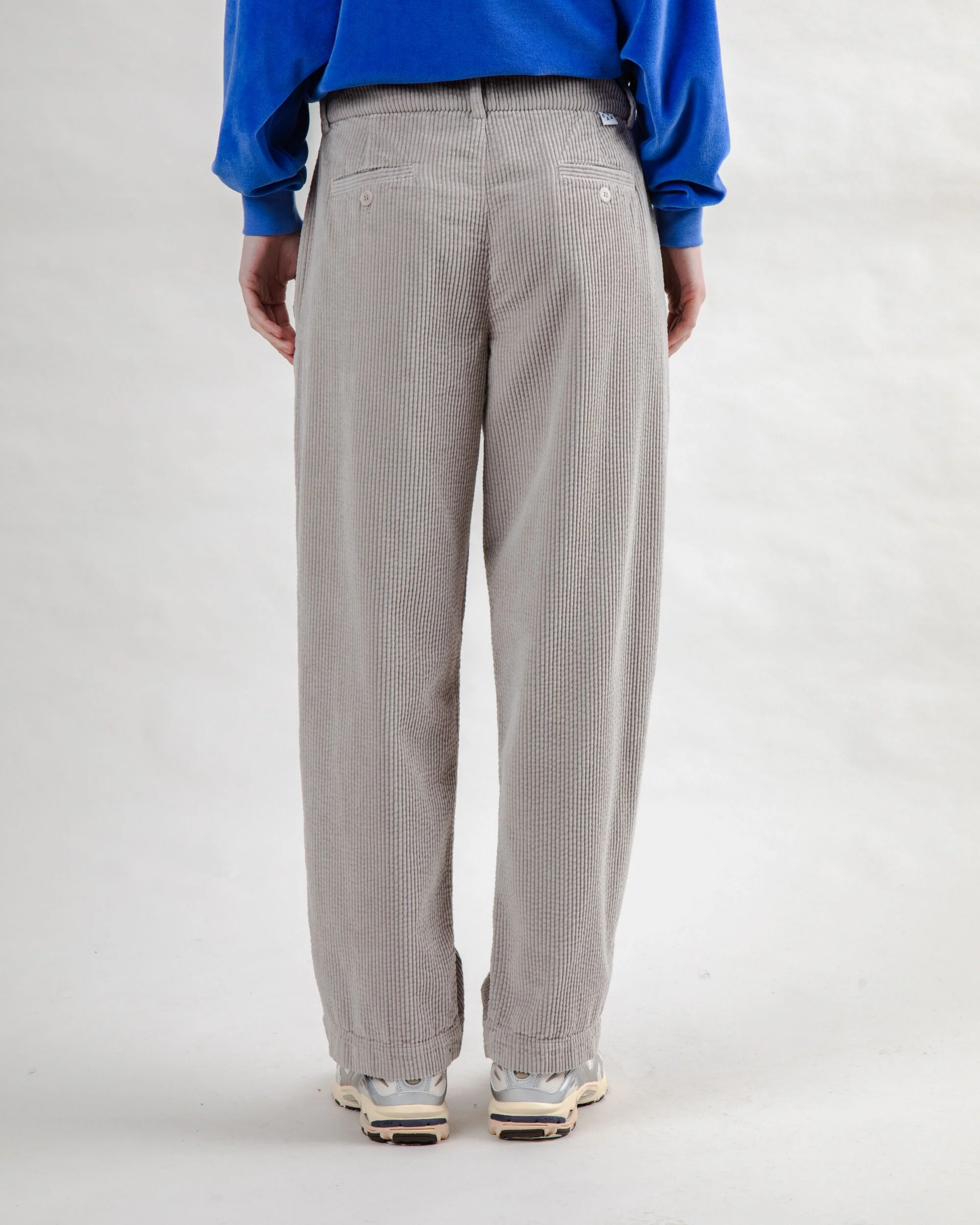 Corduroy Pleated Pants Grey - Image 5