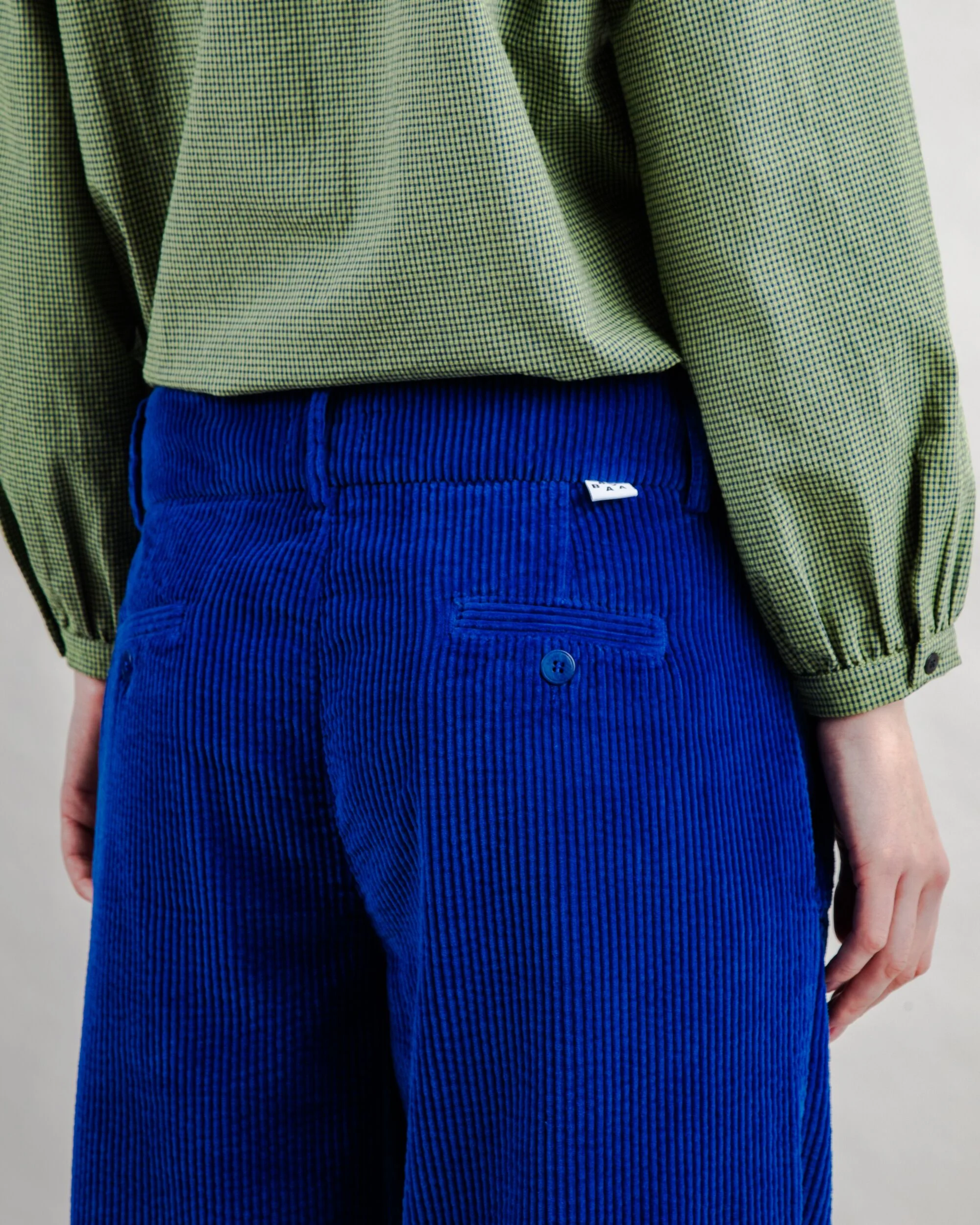 Corduroy Pleated Pants Klein Blue - Image 2