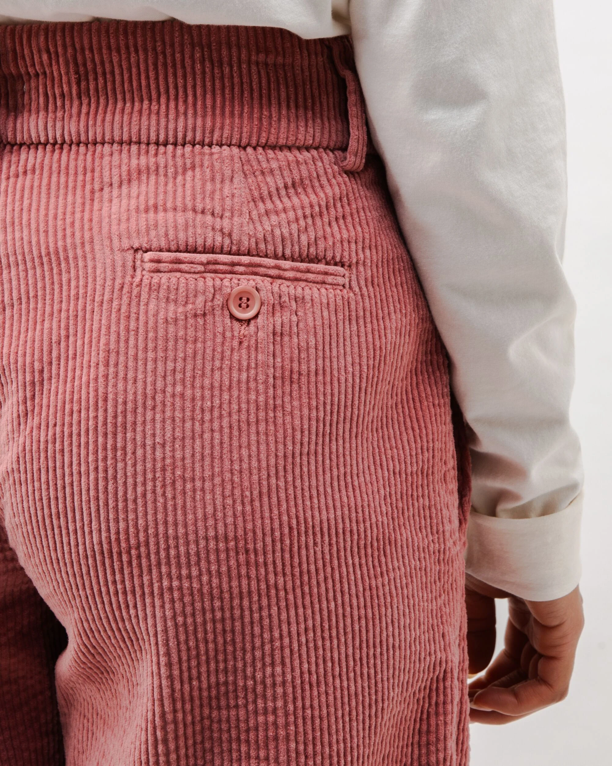 Corduroy Pleated Pants Rose - Image 5