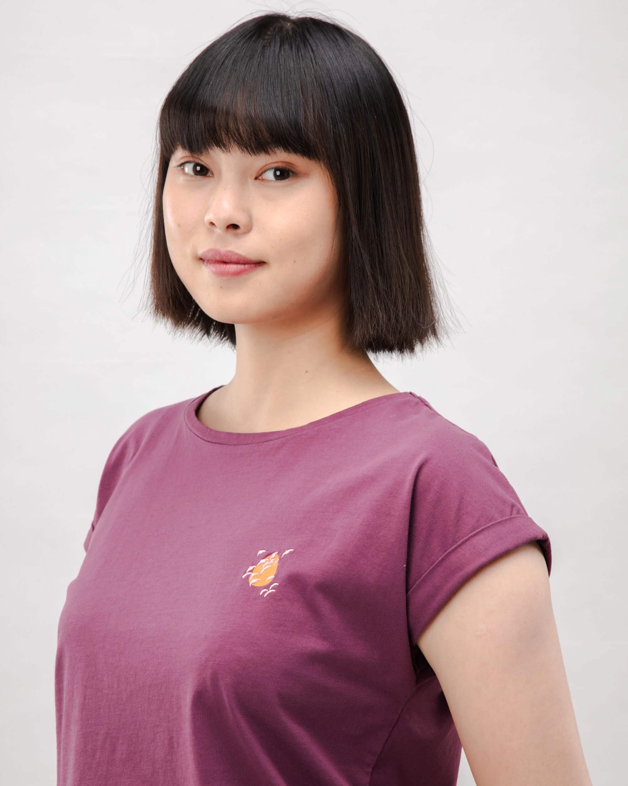 Dusk Scoop Cotton Tee Grape - Image 4