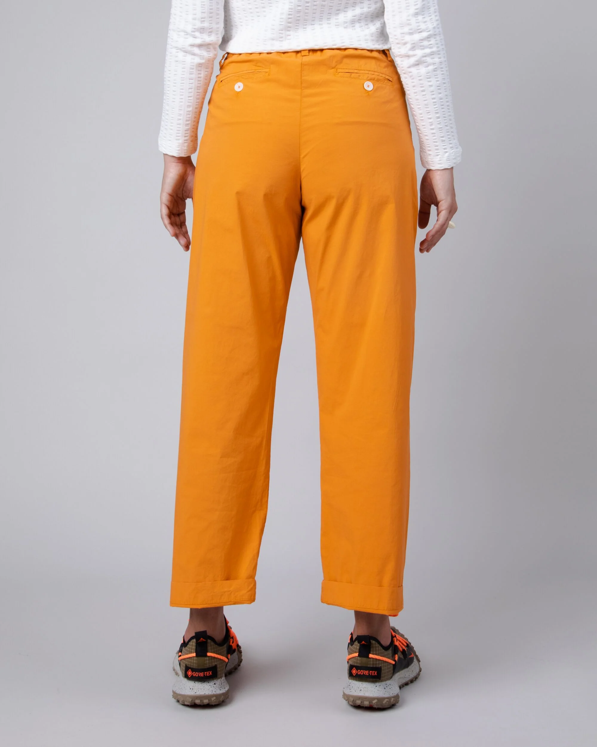 Elastic Pleated Chino Pants Yellow - Image 4