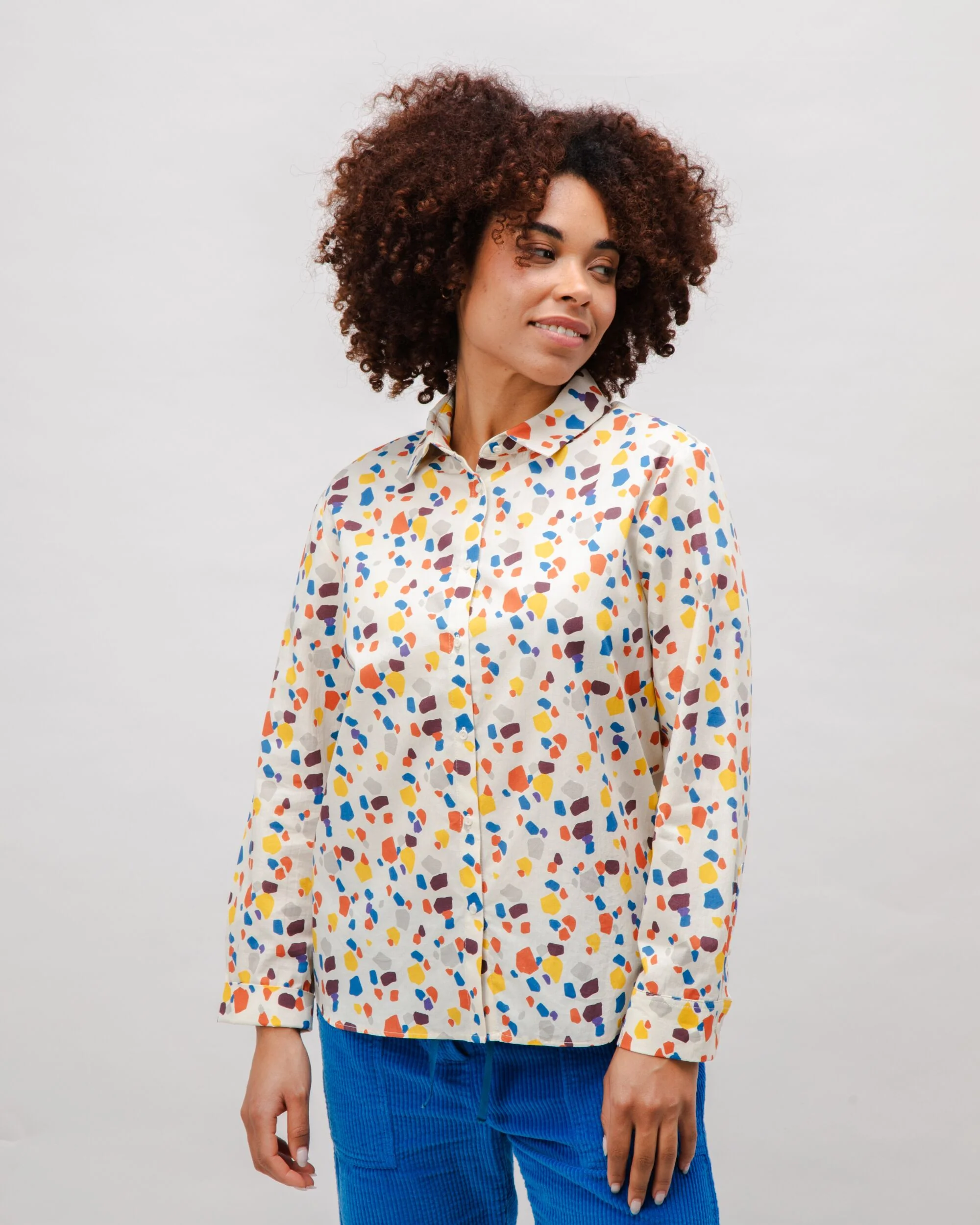 Geo Cotton Blouse Ecru - Image 2
